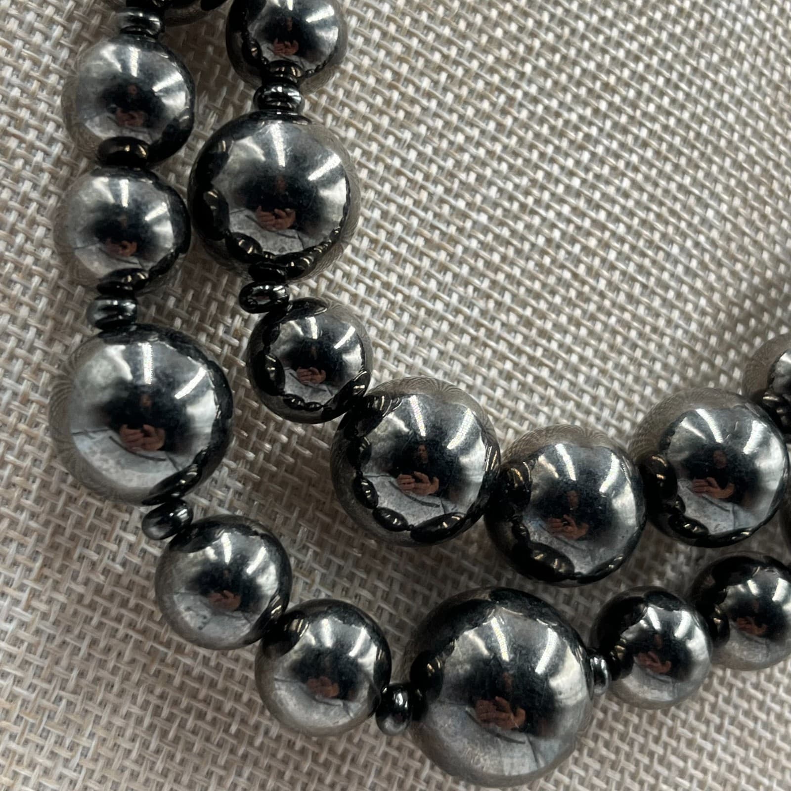 Adjustable Black Double Stranded Pearl Beads Layered Graduated Lobster Necklace - Thumbnail 3