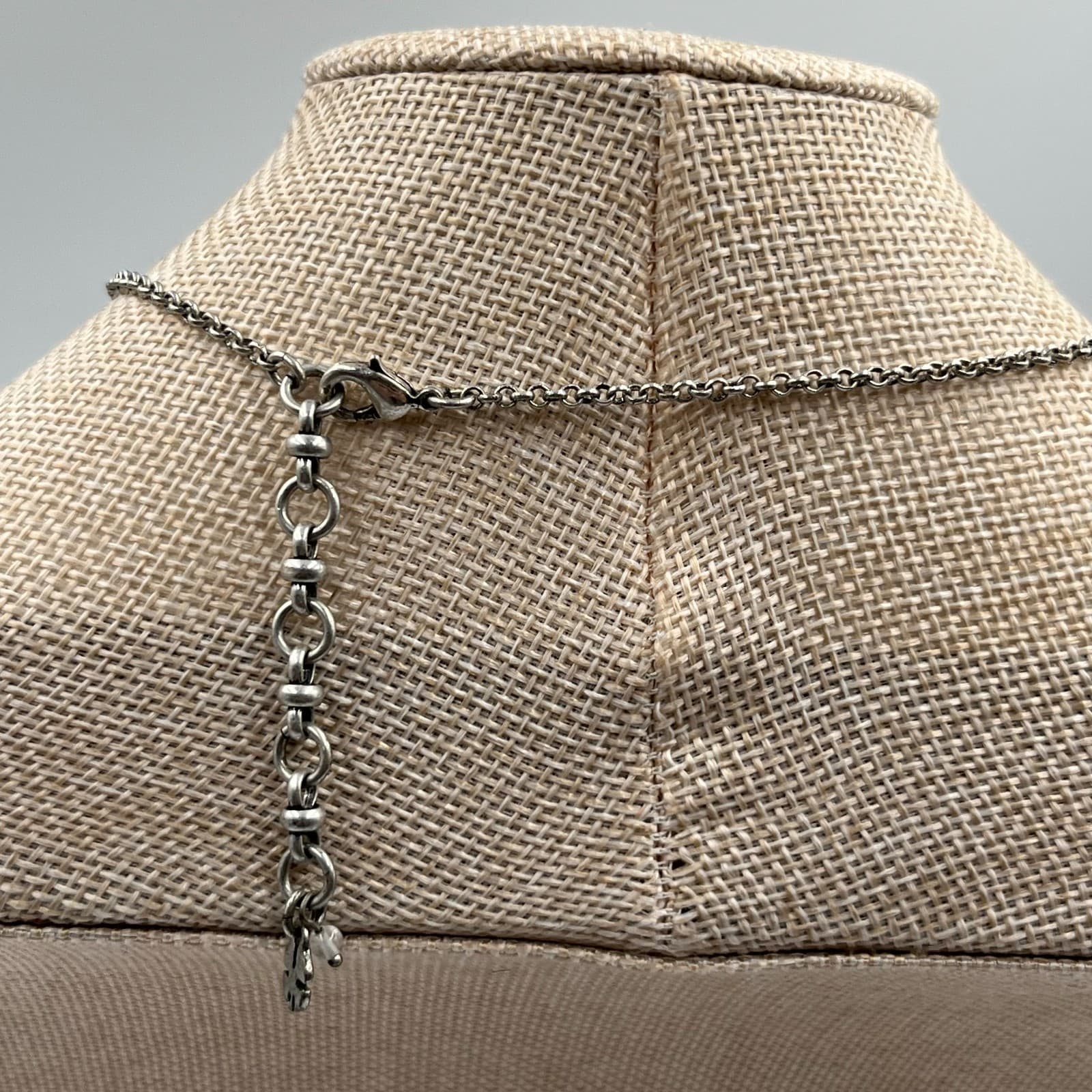 Western Silver-Tone Rolo Chain Feather Turquoise & Sun Charm Cluster Necklace - Thumbnail 6