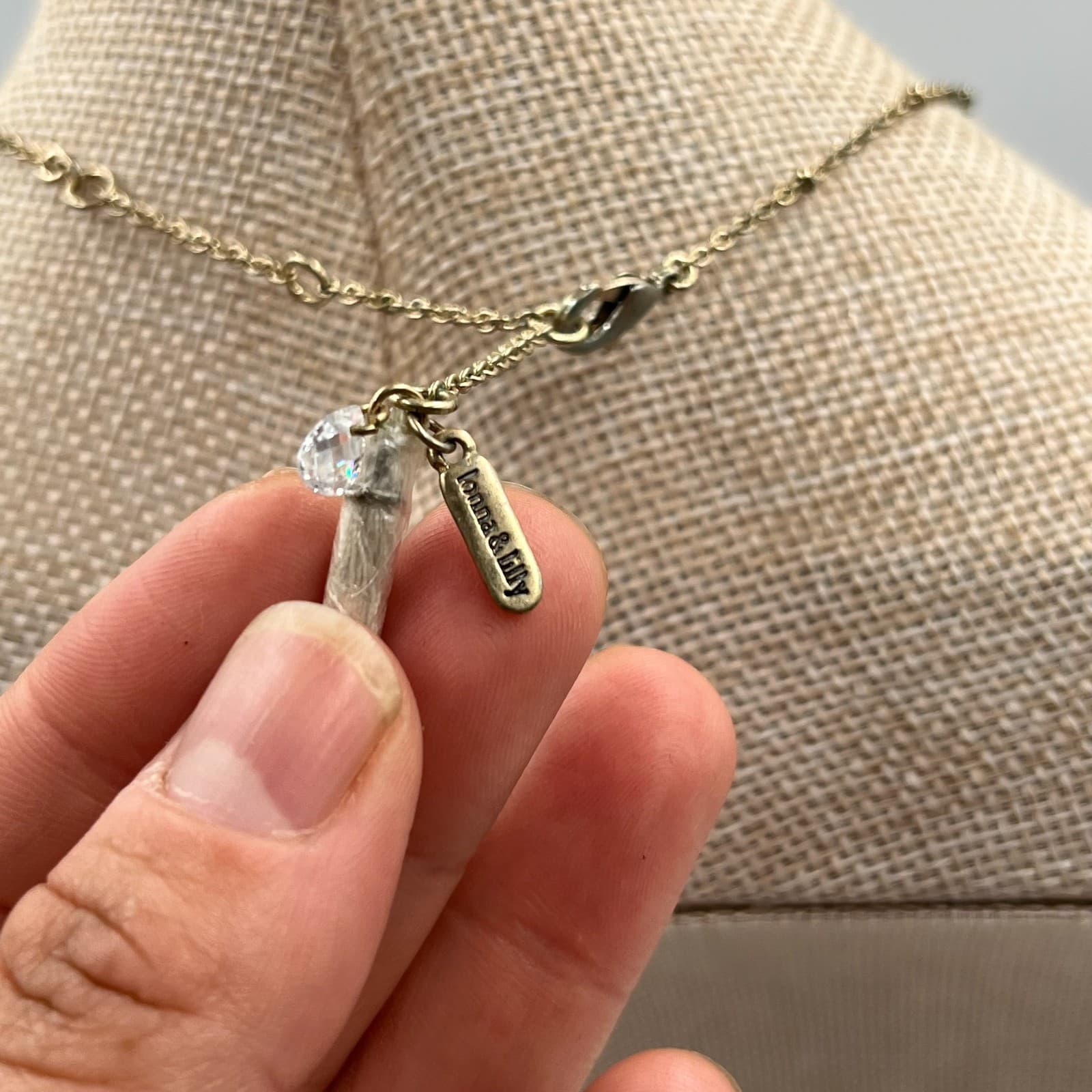 Lonna & Lilly Gold-Tone Mother Of Pearls Initial "D" Charm Pendant Necklace - Thumbnail 6