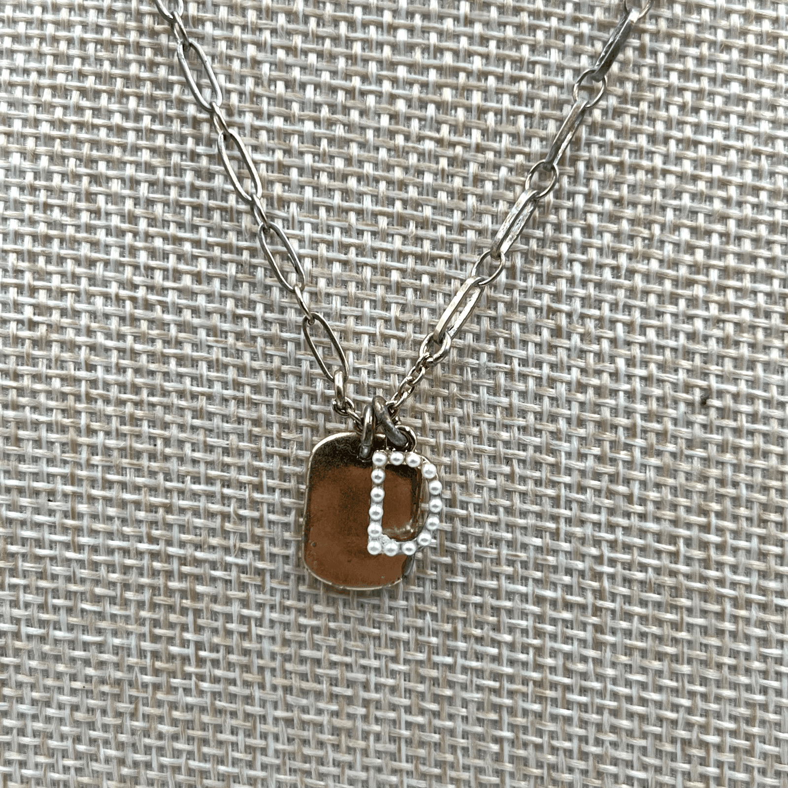 Lonna & Lilly Gold-Tone Mother Of Pearls Initial "D" Charm Pendant Necklace - Image 1