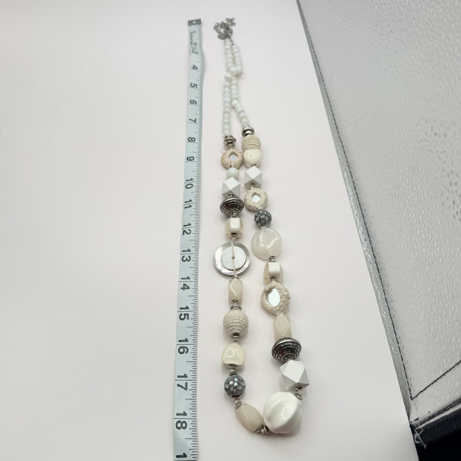 Vintage Y2K Chico's Silver Tone Chunky Beaded Necklace Statement Women's Jewelry - Thumbnail 9