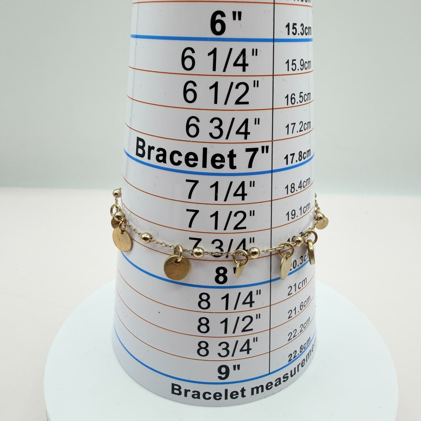 Vintage Y2K Gold Tone Textured Disc Charm Bracelet Adjustable Boho Style Jewelry - Thumbnail 8