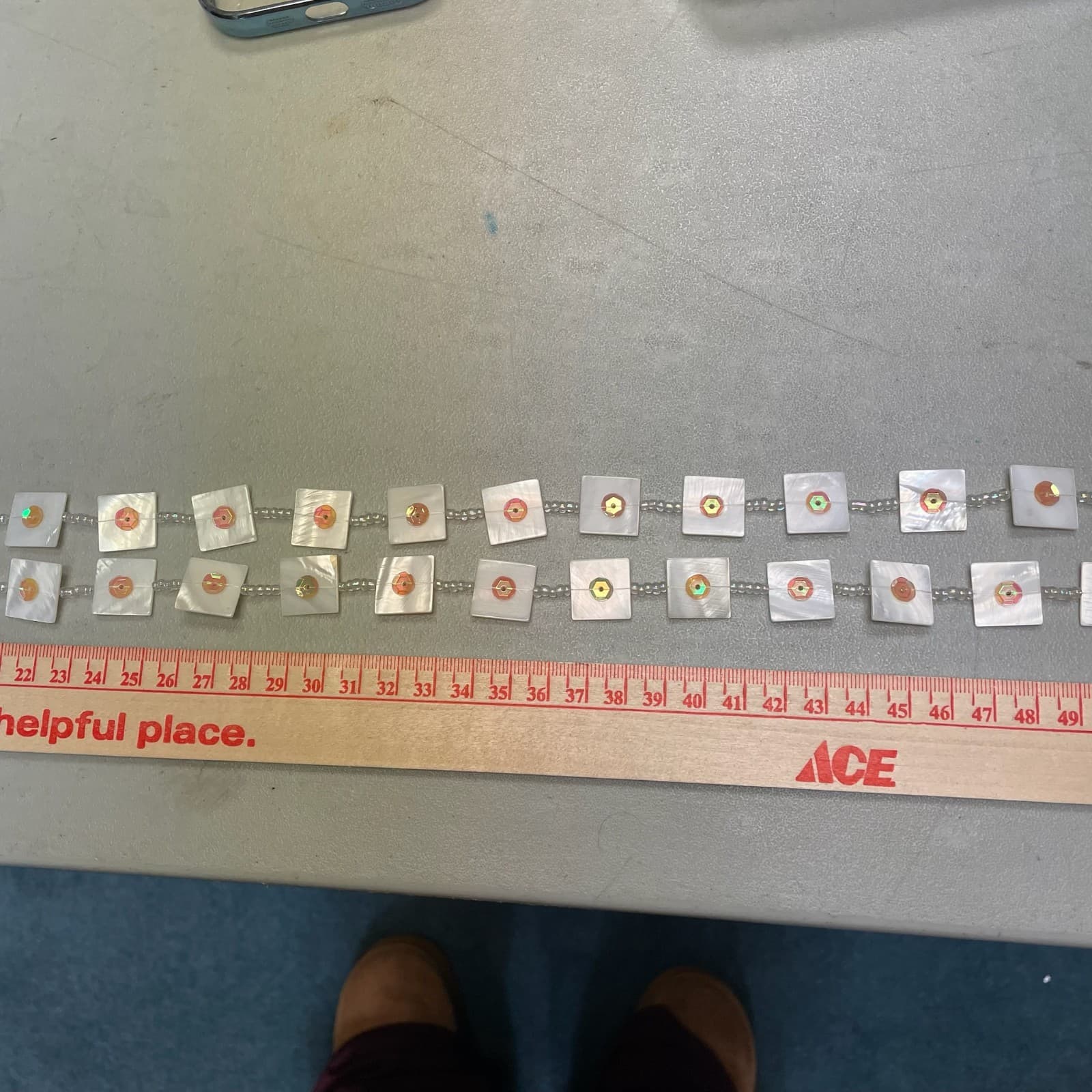 Contemporary White Mother-Of-Pearl Crystal Beaded Double Stranded Necklace - Thumbnail 12