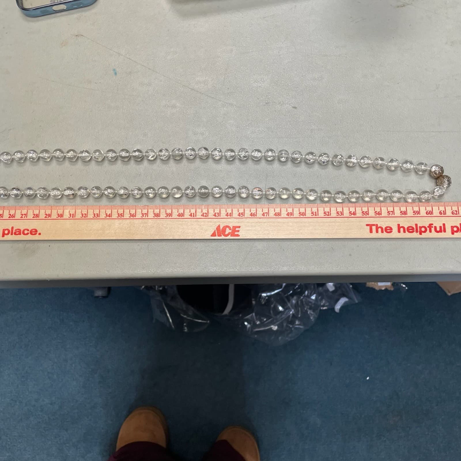 Vintage Fashion Filigree Bead Cap Elegant Clear Faceted Glass Beaded Necklace - Thumbnail 6