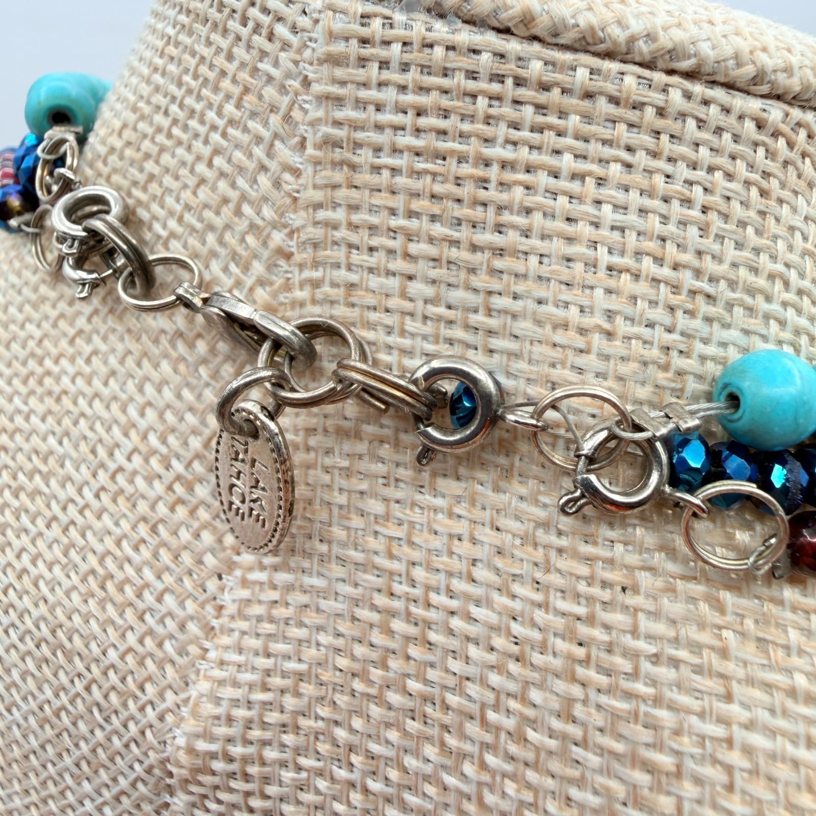 Vintage Y2K Multi Strand Beaded Turquoise Pearl Necklace Boho Statement Jewelry - Thumbnail 11