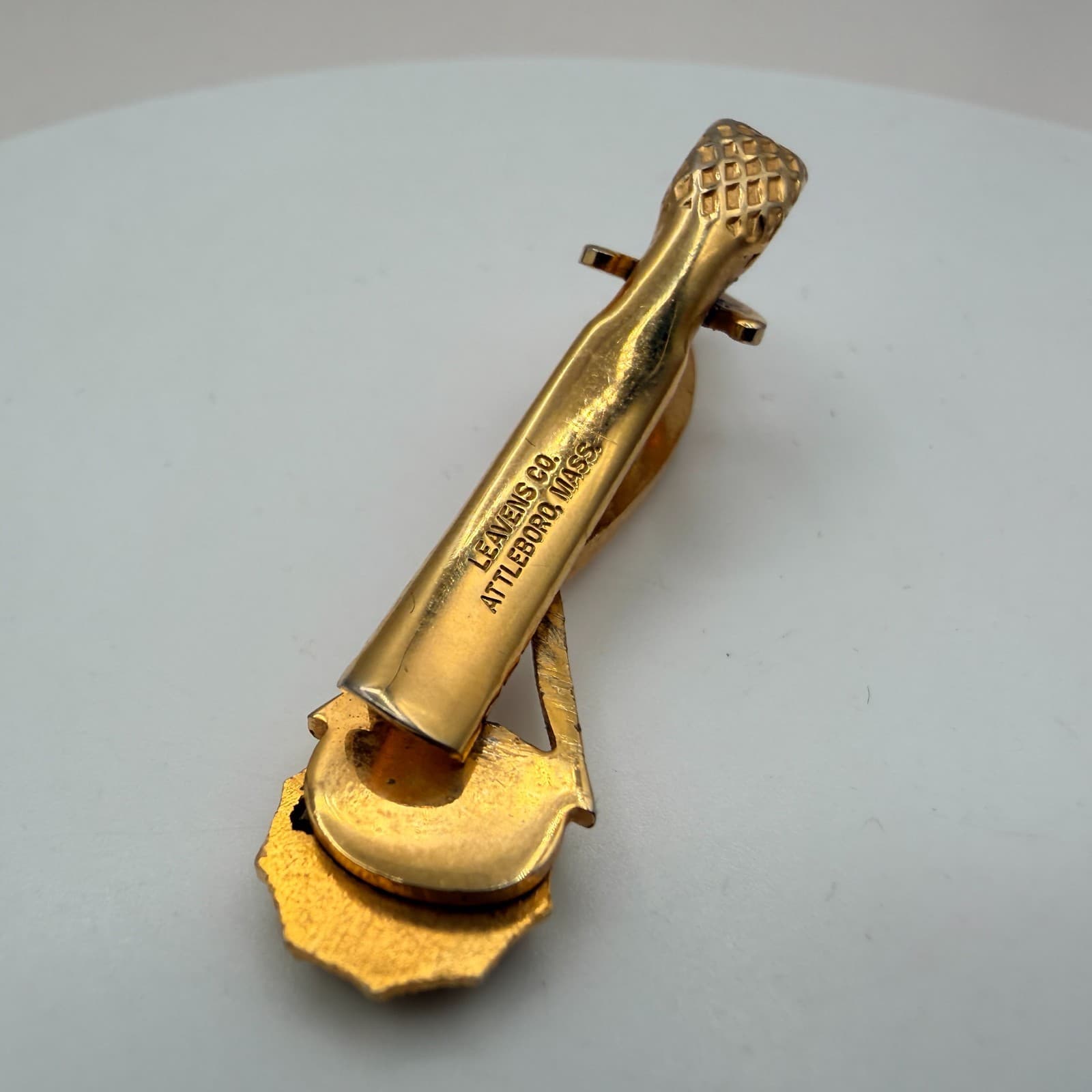 Vintage 90s American Legion Tie Bar Gold Tone Leavens Co Attleboro Mass Enamel - Thumbnail 5