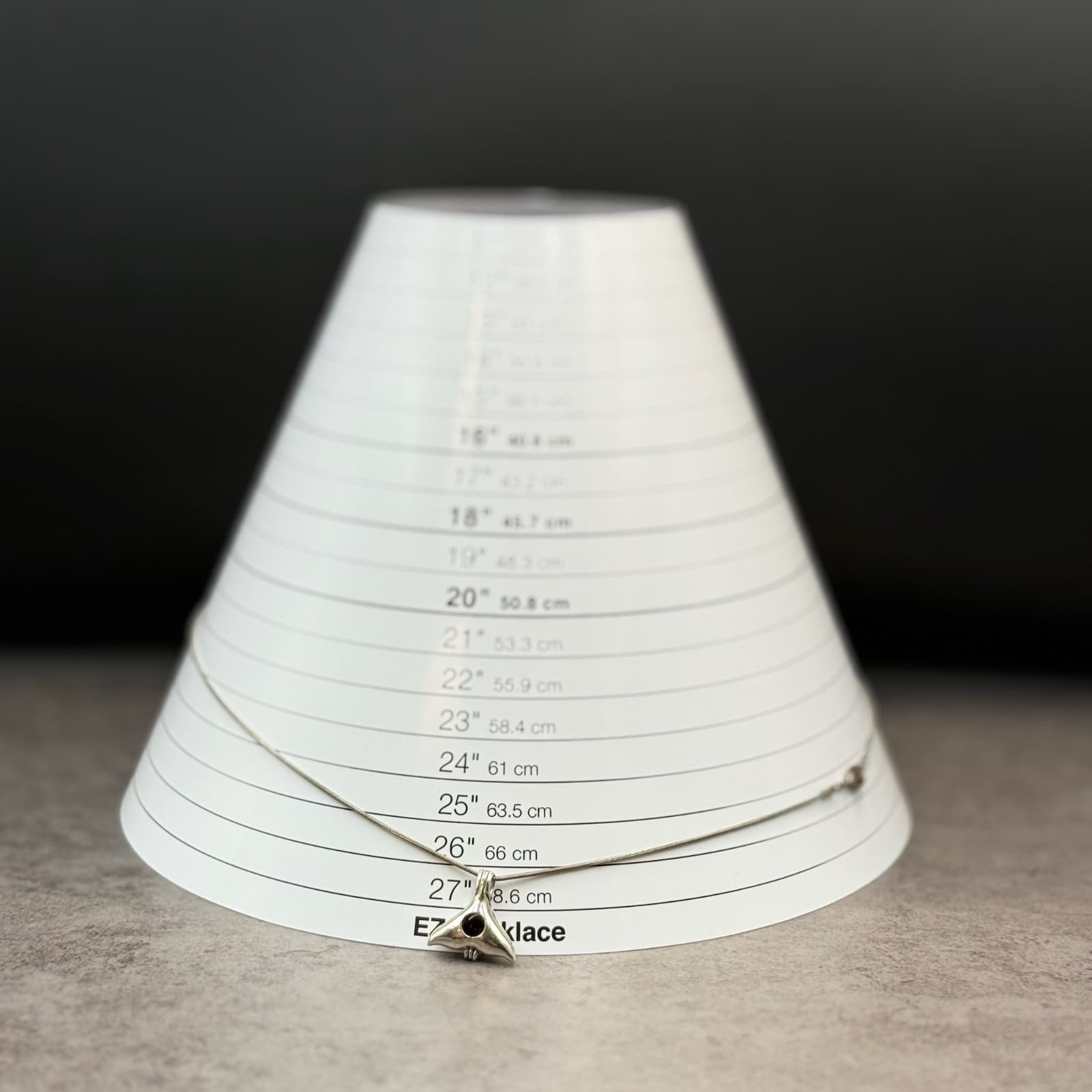 Vintage VTG Silver Tone Whale Tail Dolphin silver Pendant Necklace Snake Chain - Thumbnail 11