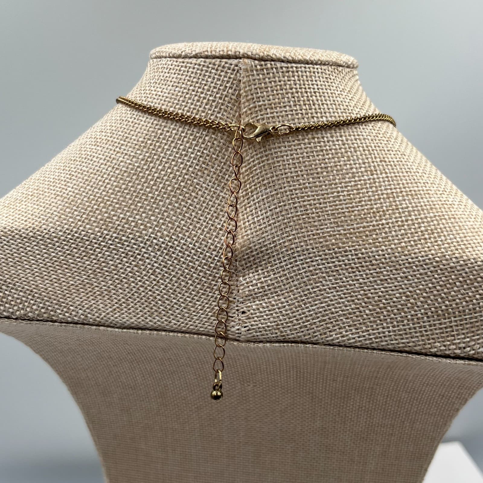 Vintage Black Flower Statement Necklace Rhinestone Pendant Silver Tone Retro 18” - Thumbnail 7