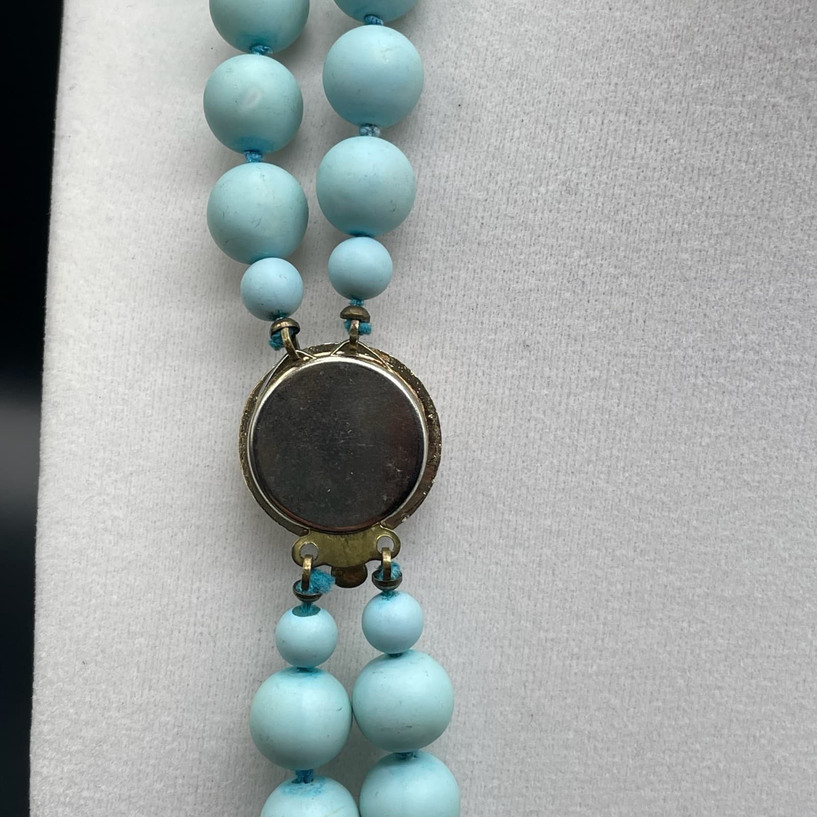 Vintage Contemporary Retro Classic Pale Blue Robin's Egg Double-Stranded Beaded - Thumbnail 9