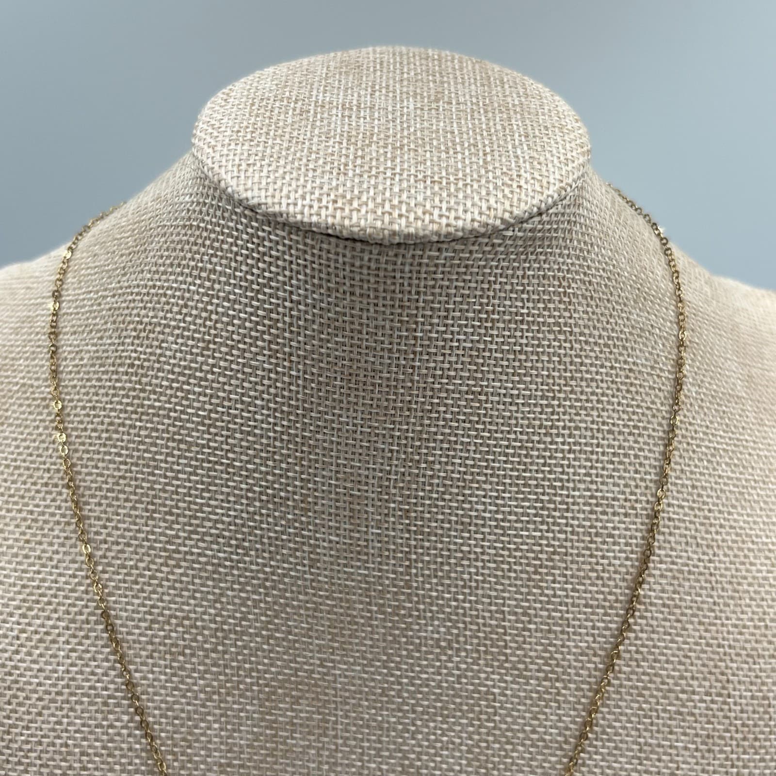 Vintage Gold Tone Geometric Triangle Pendant Necklace 24" Modernist Statement - Thumbnail 2