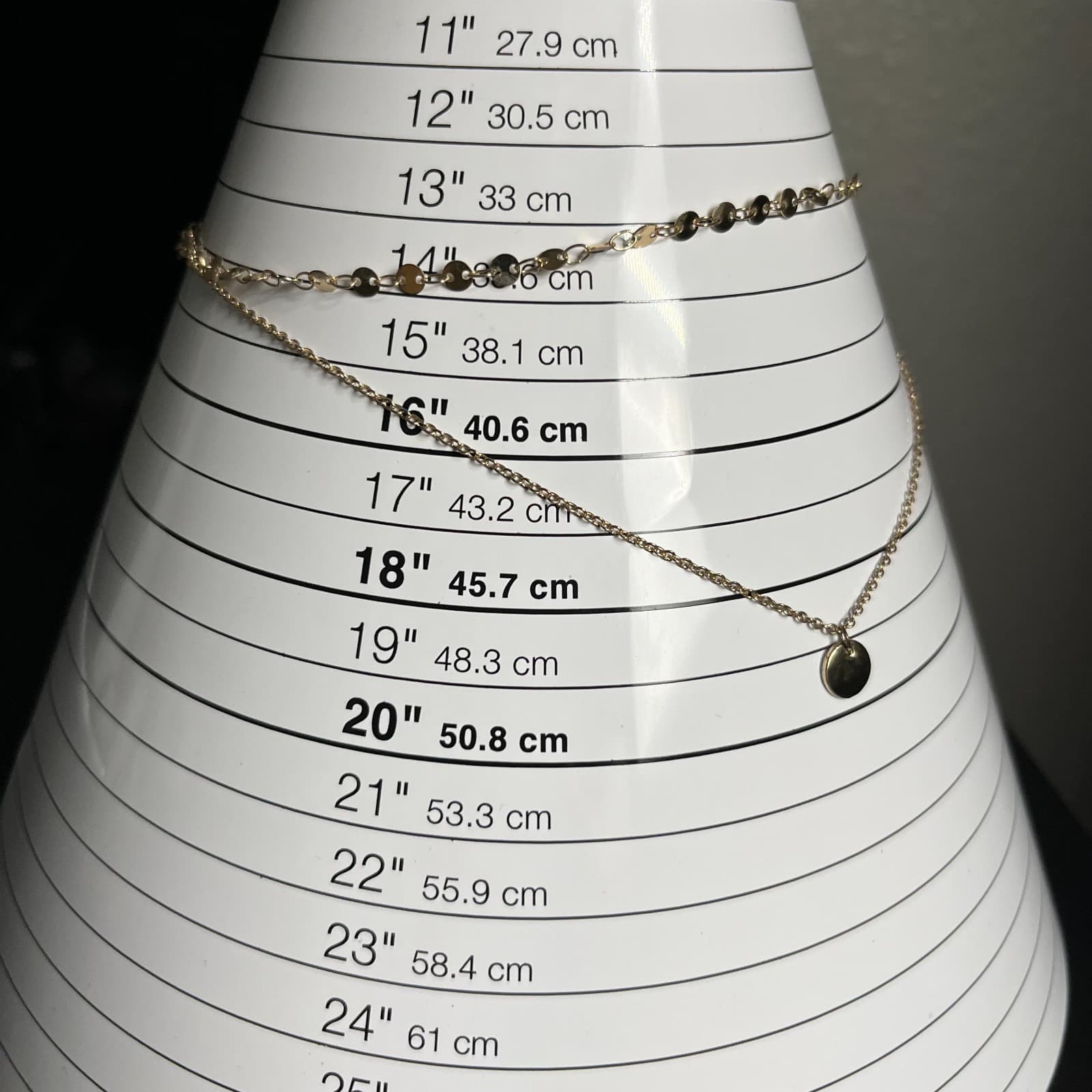 Vintage Gold Tone Double Layer Disc Pendant Necklace Boho Multi Strand Chain - Thumbnail 6