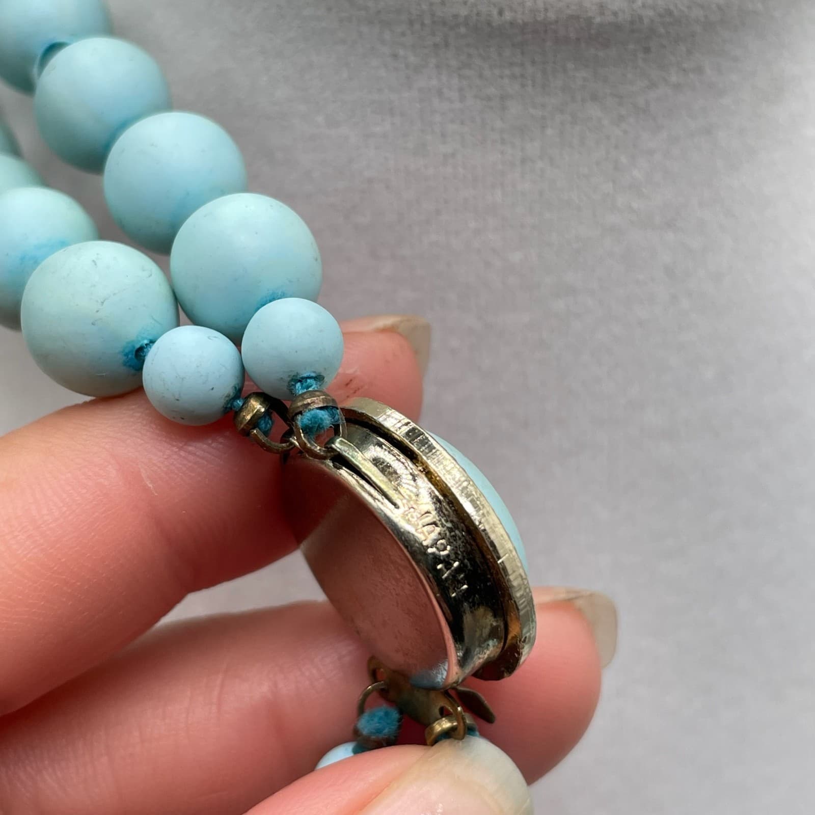 Vintage Contemporary Retro Classic Pale Blue Robin's Egg Double-Stranded Beaded - Thumbnail 11