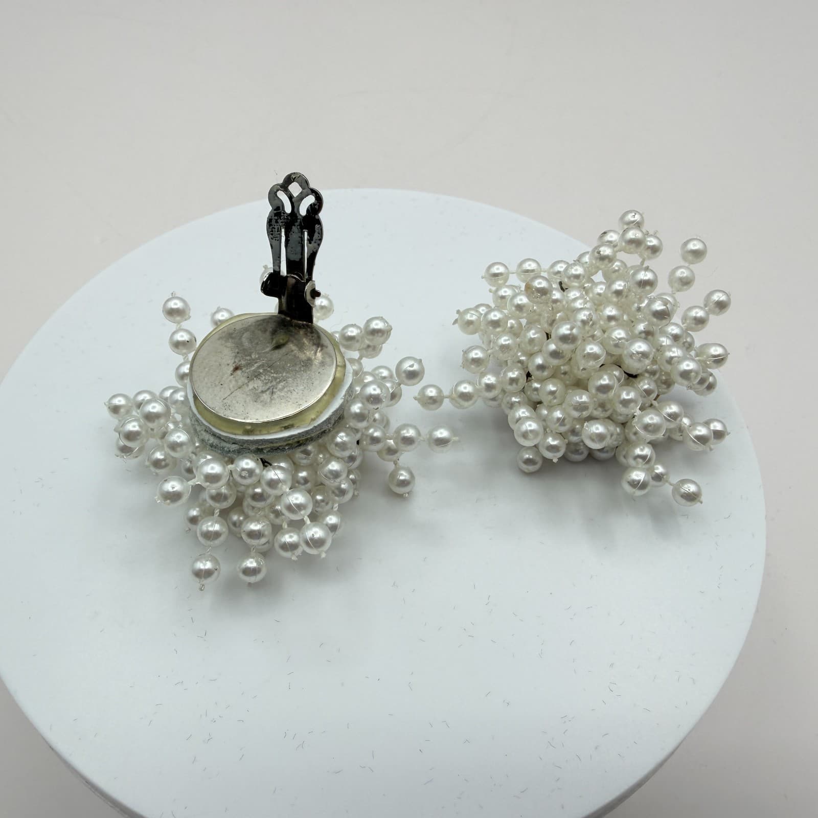 Vintage 90s Pearl Cluster Shoe Clips Wedding Footwear Embellishment Pair Jewelry - Thumbnail 6