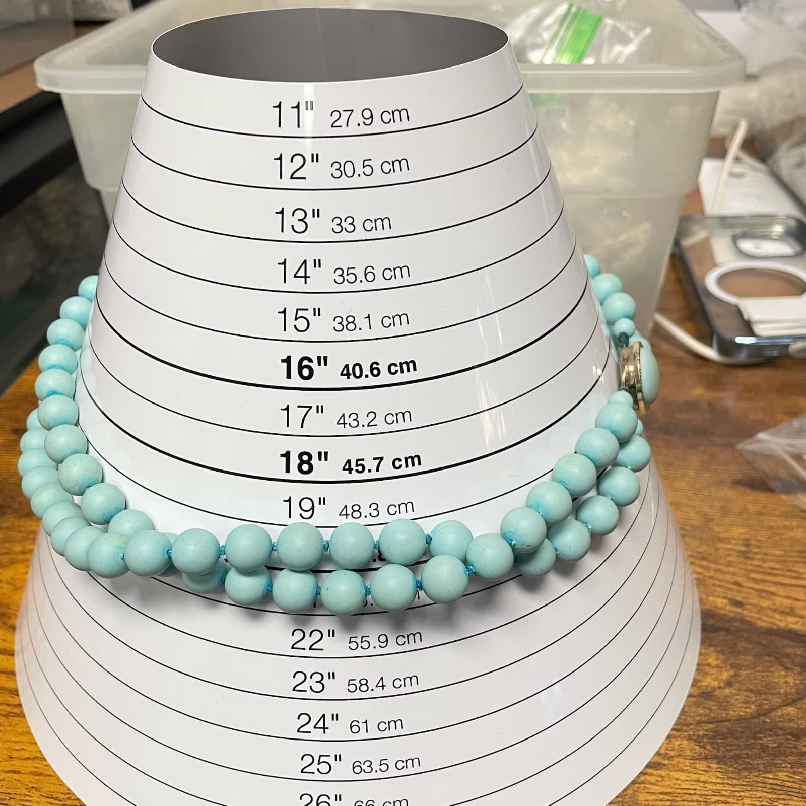 Vintage Contemporary Retro Classic Pale Blue Robin's Egg Double-Stranded Beaded - Thumbnail 3