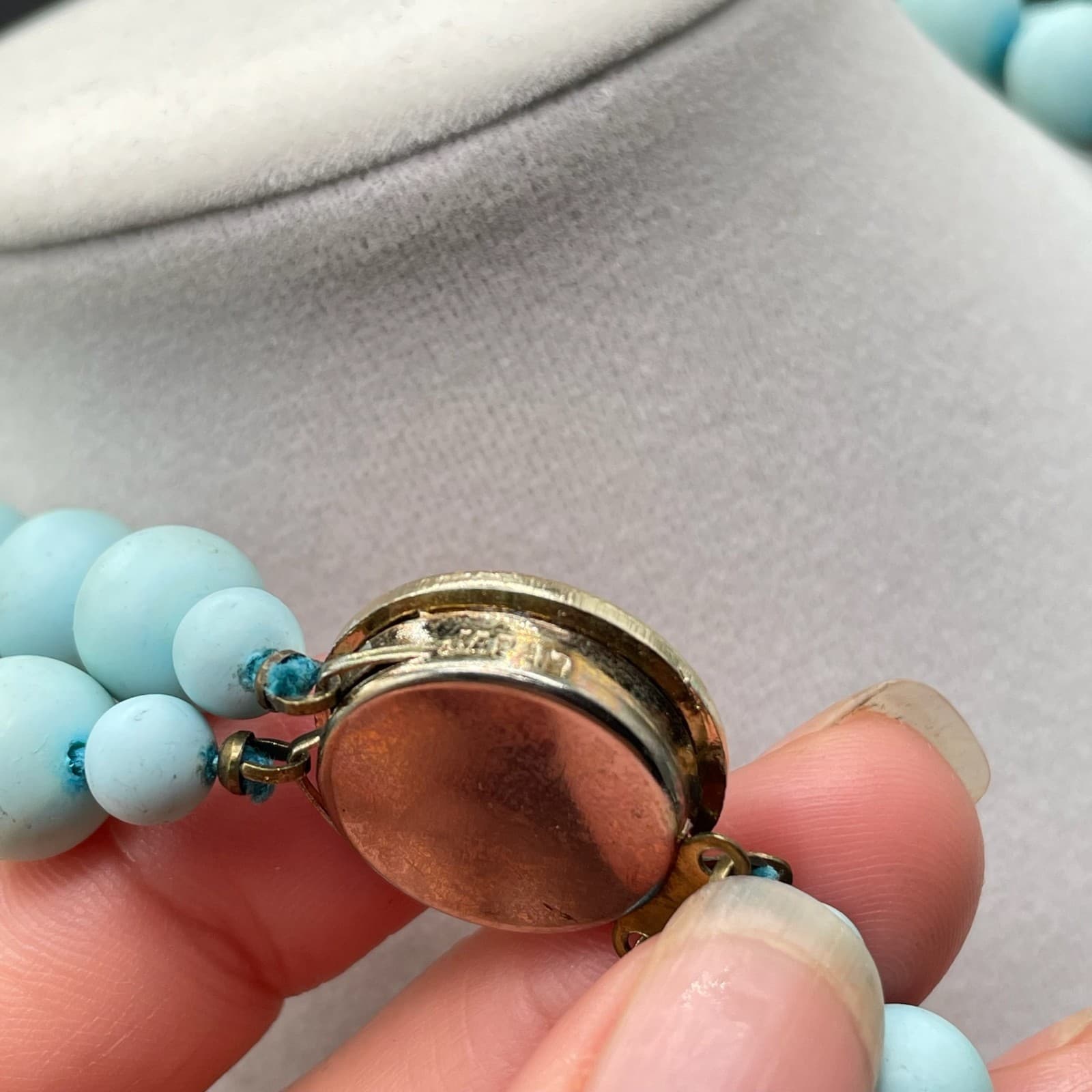 Vintage Contemporary Retro Classic Pale Blue Robin's Egg Double-Stranded Beaded - Thumbnail 12