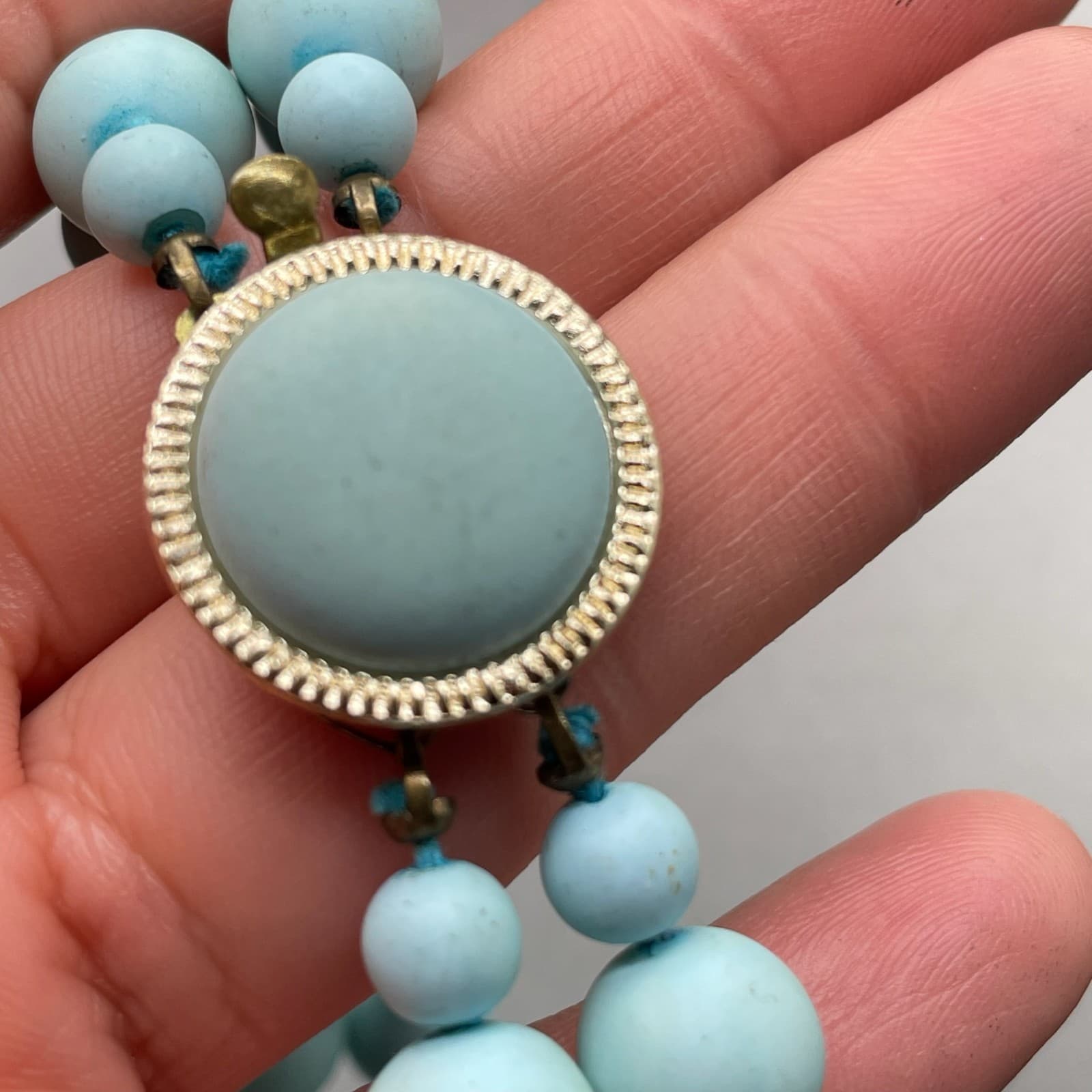 Vintage Contemporary Retro Classic Pale Blue Robin's Egg Double-Stranded Beaded - Thumbnail 13