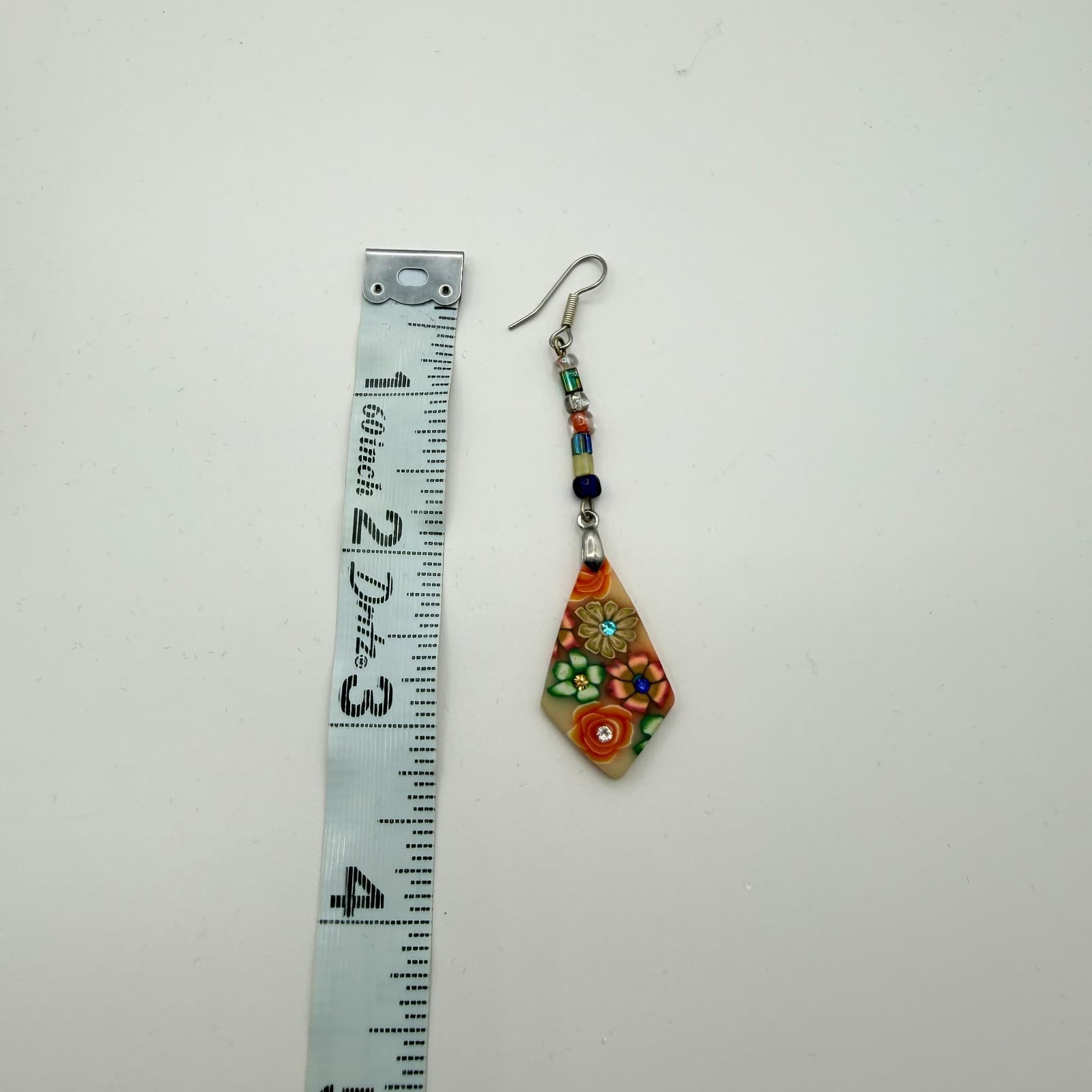 Vintage 80s Exquisite Millefiori Style Polymer Clay Mosaic Earrings Jewelry - Thumbnail 11