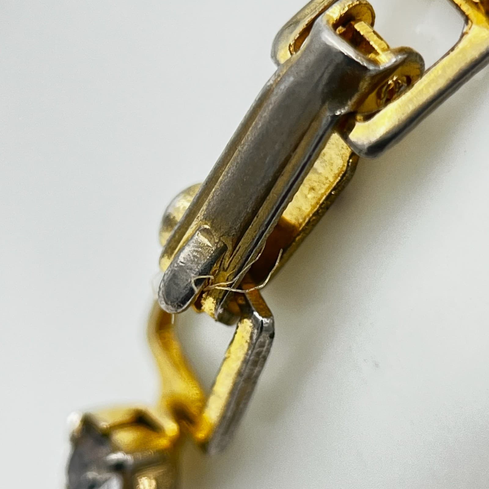 Vintage Gold-Tone Rhinestone Tennis Bracelet Delicate Sparkle Classic - Thumbnail 6