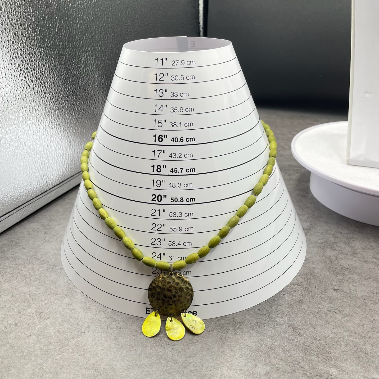 Vintage African Olive Dyed Wooden Beads Bohemian-Chic Charm Pendant Necklace - Thumbnail 10