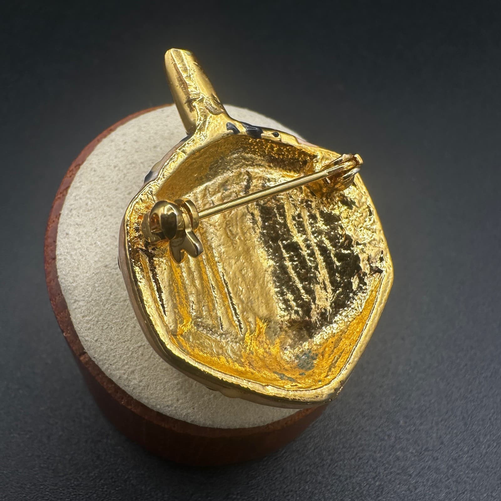 Vintage Dreidel Brooch – Enamel Hanukkah Spinning Top Pin - Thumbnail 5