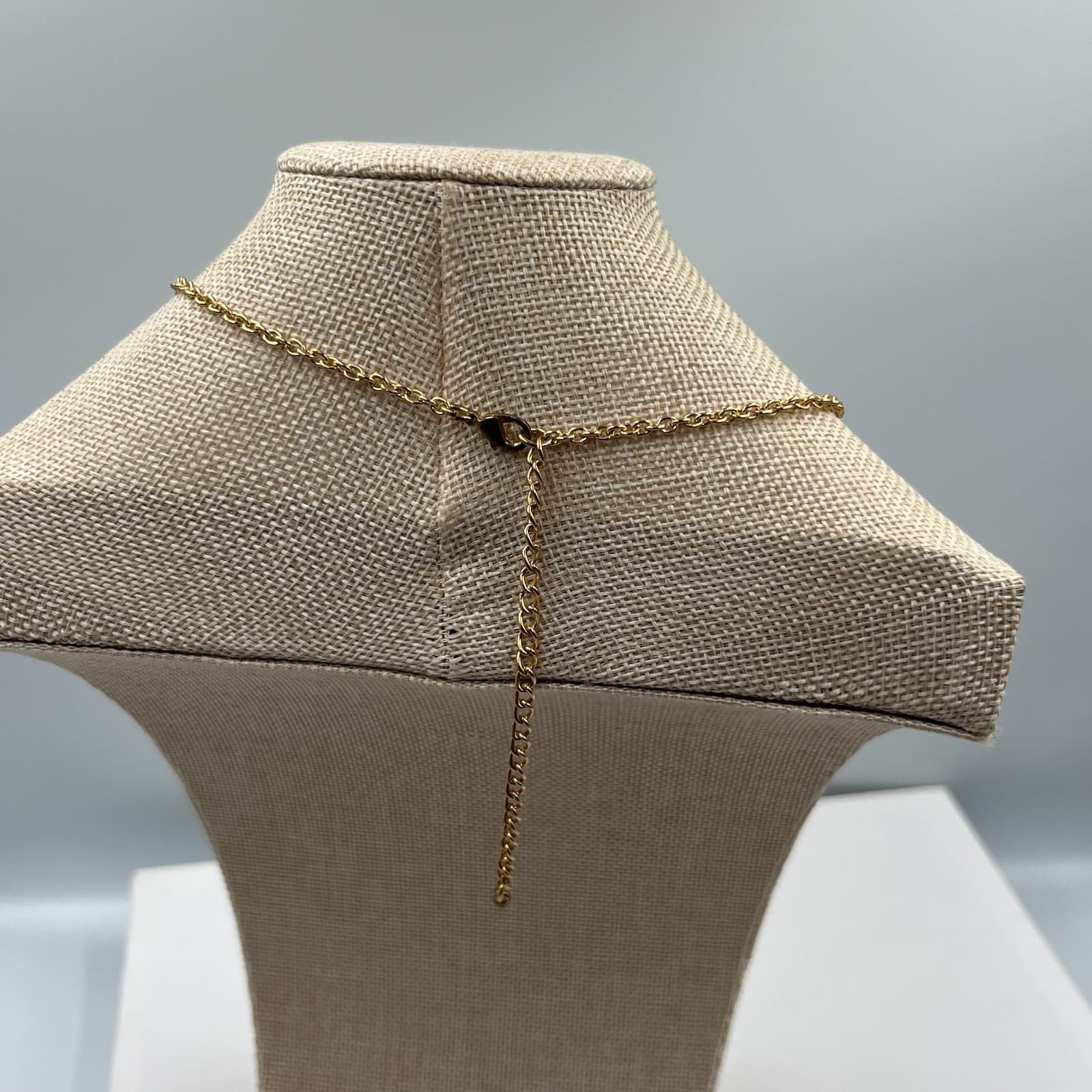 Vintage Gold Tone Long Beaded Tassel Pendant Necklace Statement Costume Jewelry - Thumbnail 7