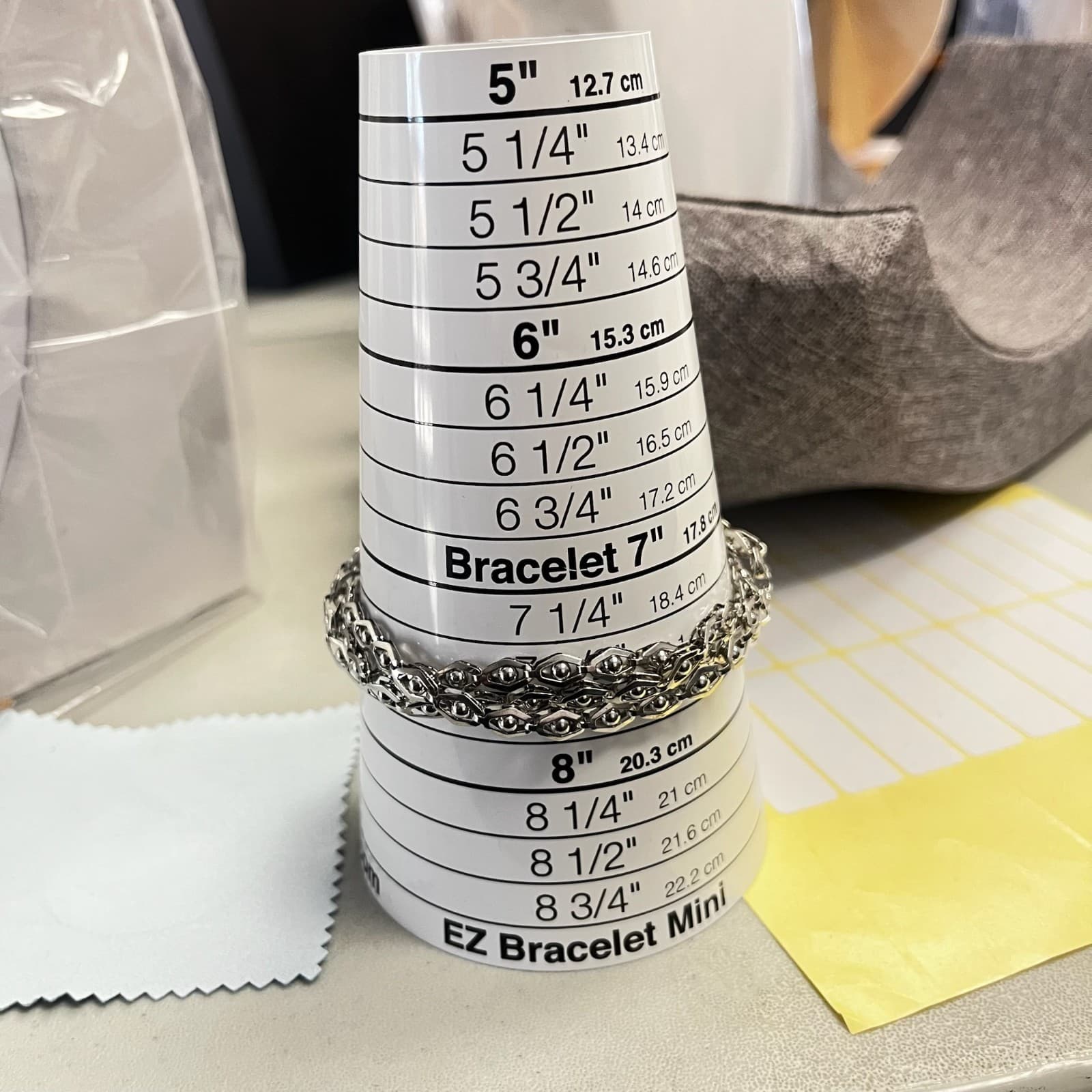 Vintage Silver Tone Multi-Layer Hexagonal Chain Bracelet w/ Lobster Clasp - Thumbnail 5