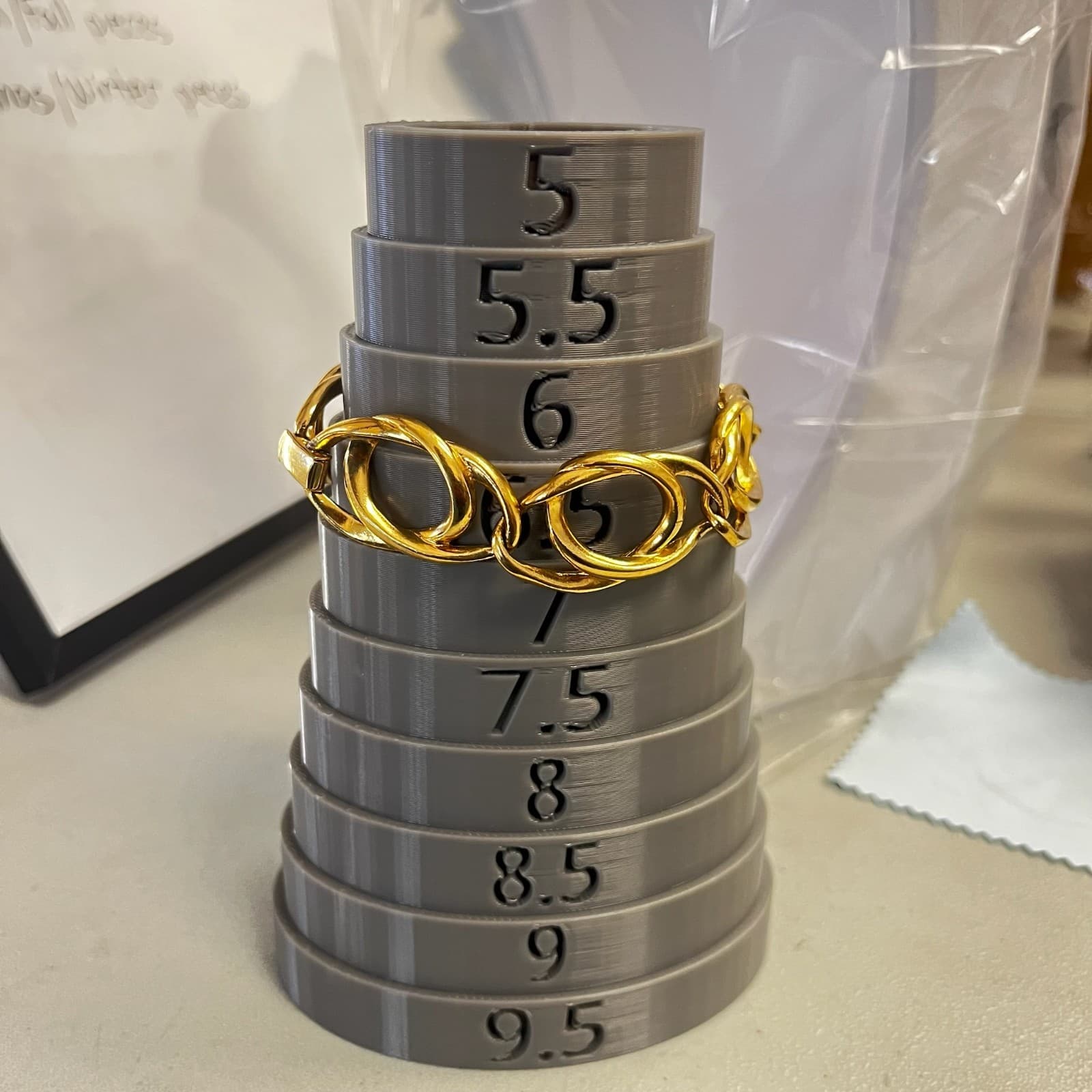 Vintage Gold-Tone Large Open Link Bracelet Modern Chunky Statement - Thumbnail 5