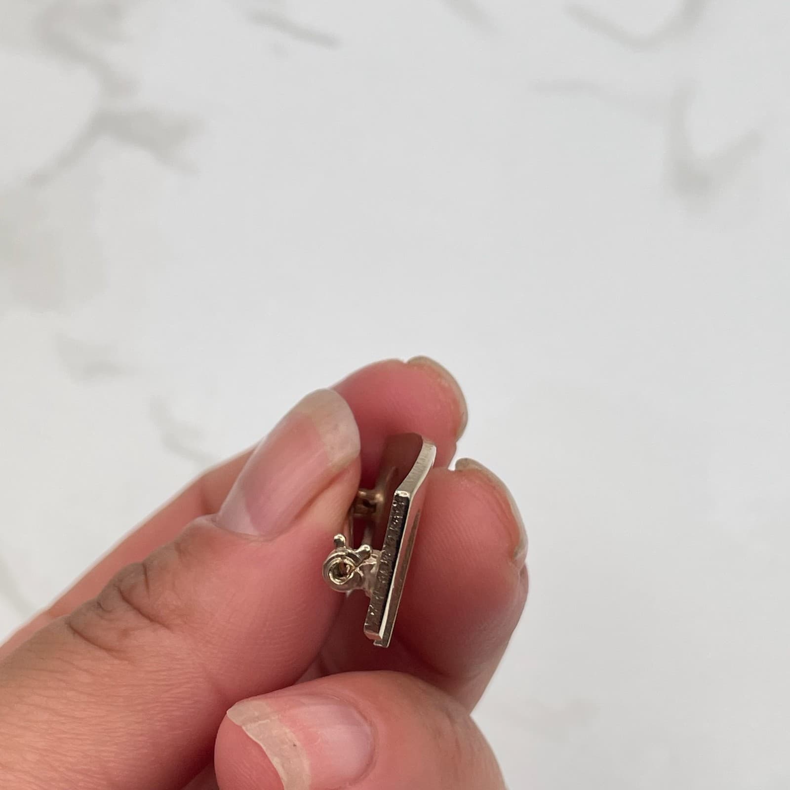 Vintage Gold Tone Brooch Pin Modernist Abstract Geometric Bar Crown Style Estate - Thumbnail 8