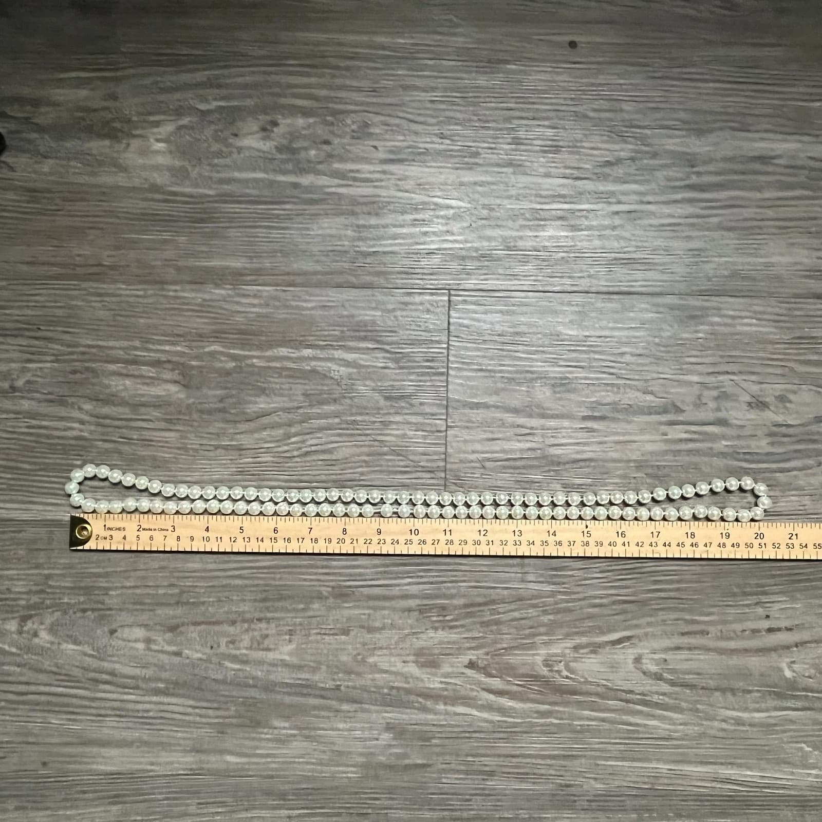 Vintage Double Strand Pearl Necklace Faux Glass White Cream Knotted Art Deco 16” - Thumbnail 7