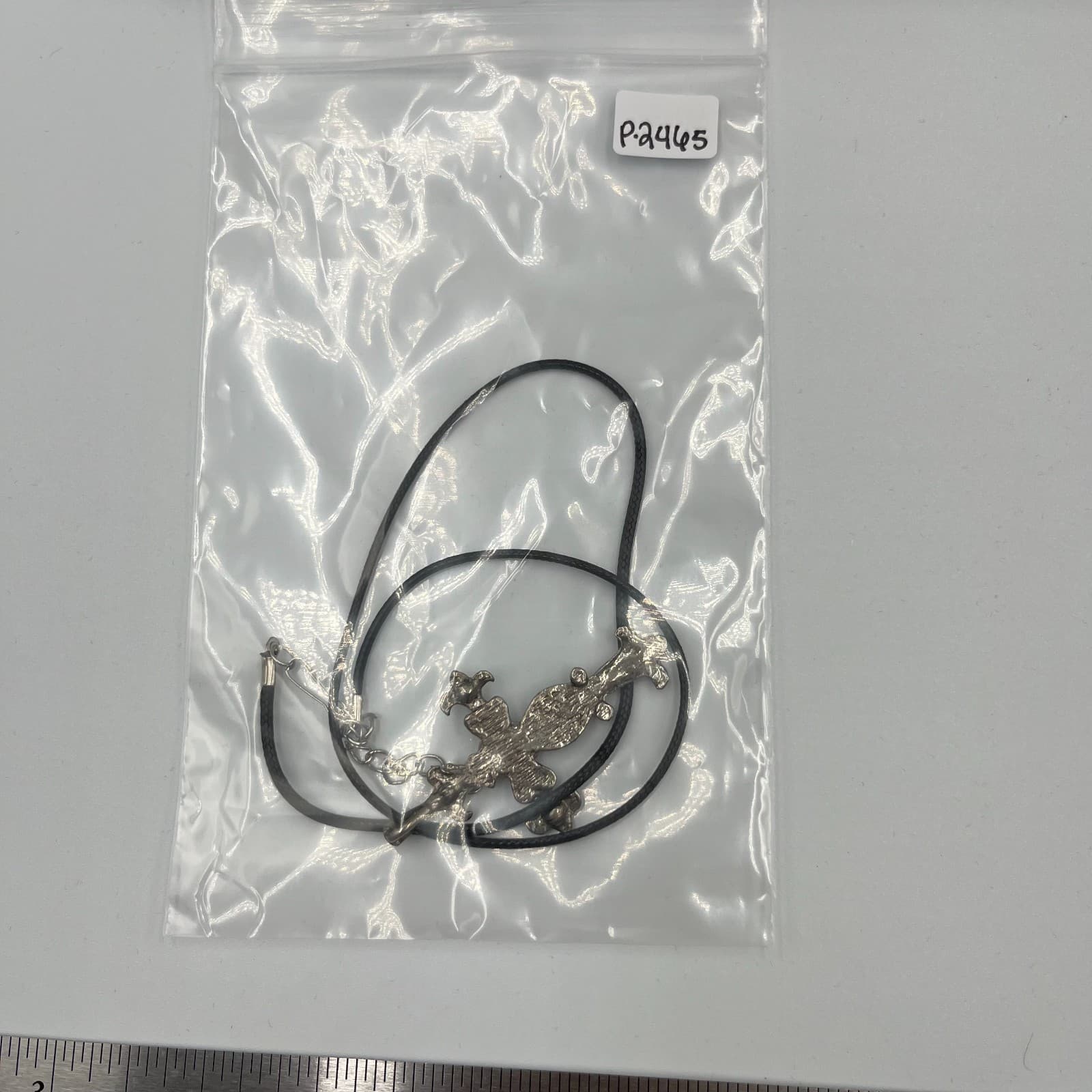 Vintage Ornate Silver Cross Pendant Necklace Fleur De Lis Crystal Gothic Victori - Thumbnail 11