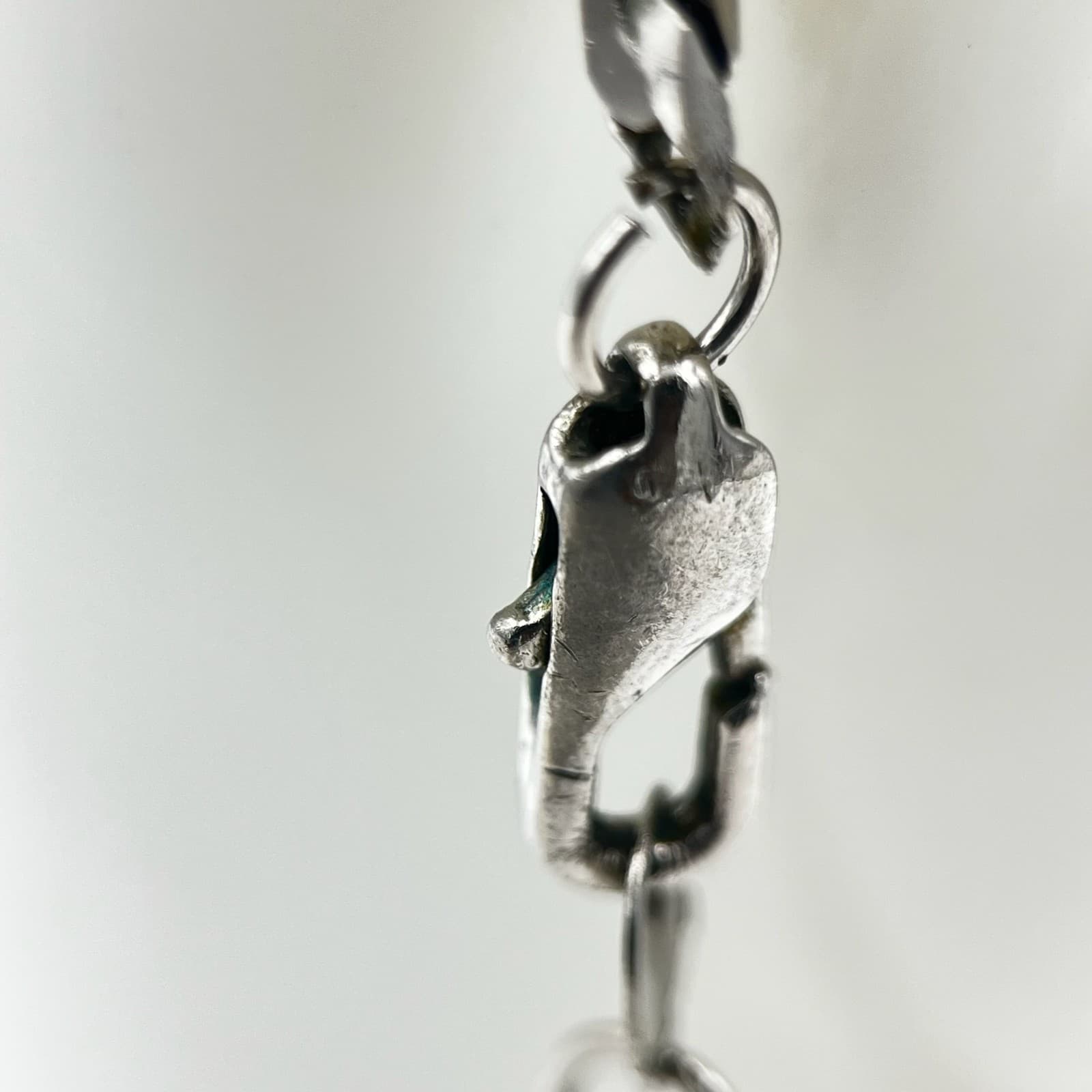 Vintage Elegant Silver Tone Flat Snake Chain Bracelet w/ Lobster Clasp - Thumbnail 4