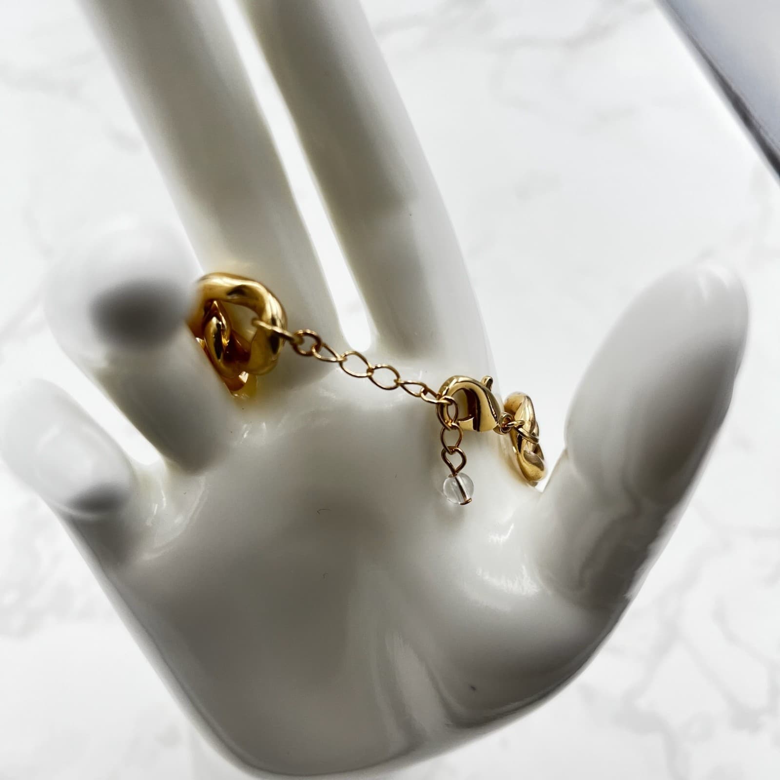 Vintage Gold-Tone Chunky Chain Link Bracelet Adjustable Y2K Statement Style - Thumbnail 2