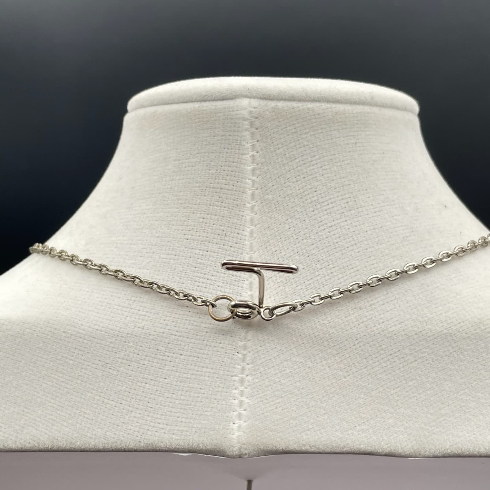 Vintage Womens Blue Glass Pendant & Crystal Bead Chain Fashion Necklace - Thumbnail 10