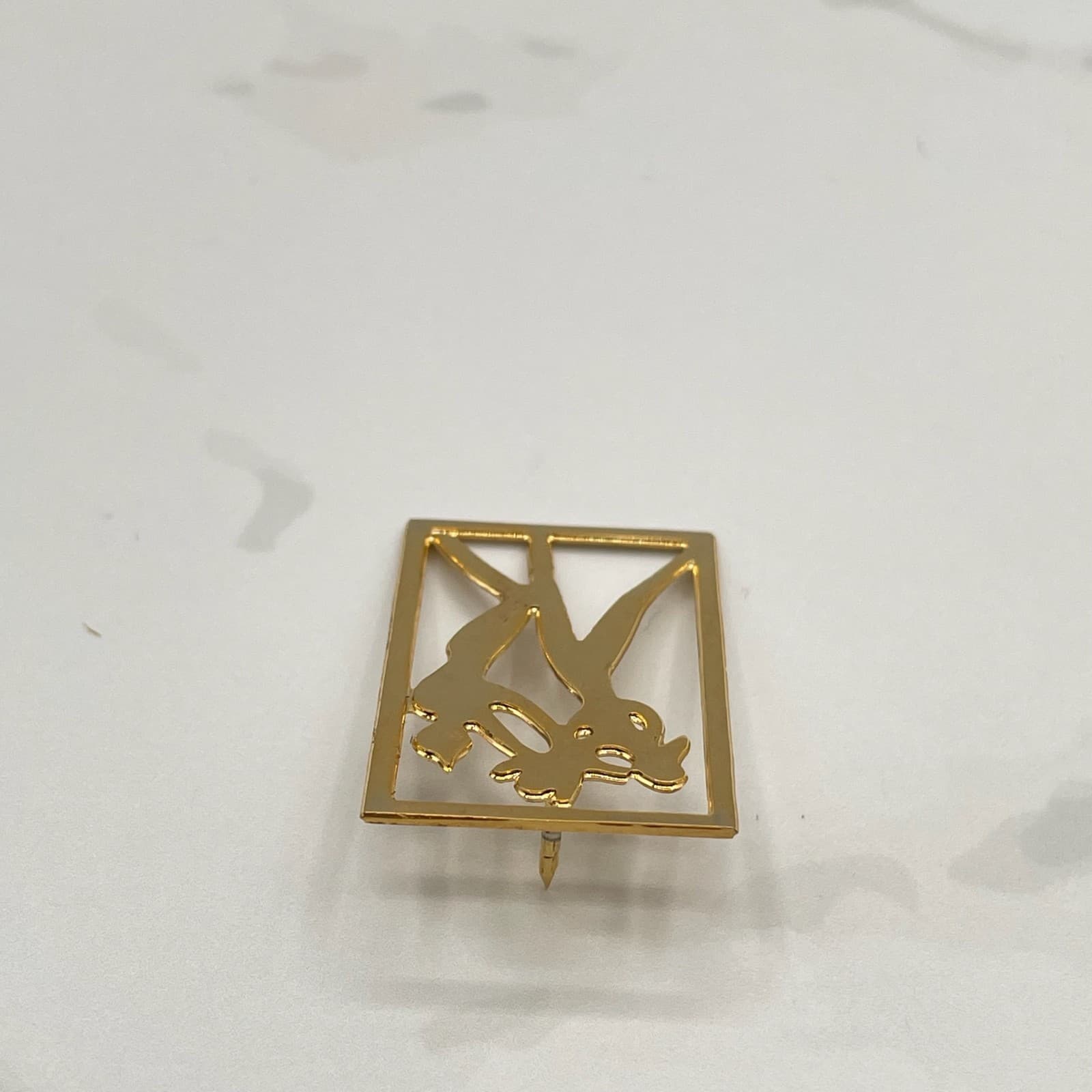 Vintage Gold Tone Figural Dancer Brooch Lapel Pin Modernist Geometric Art Deco - Thumbnail 5