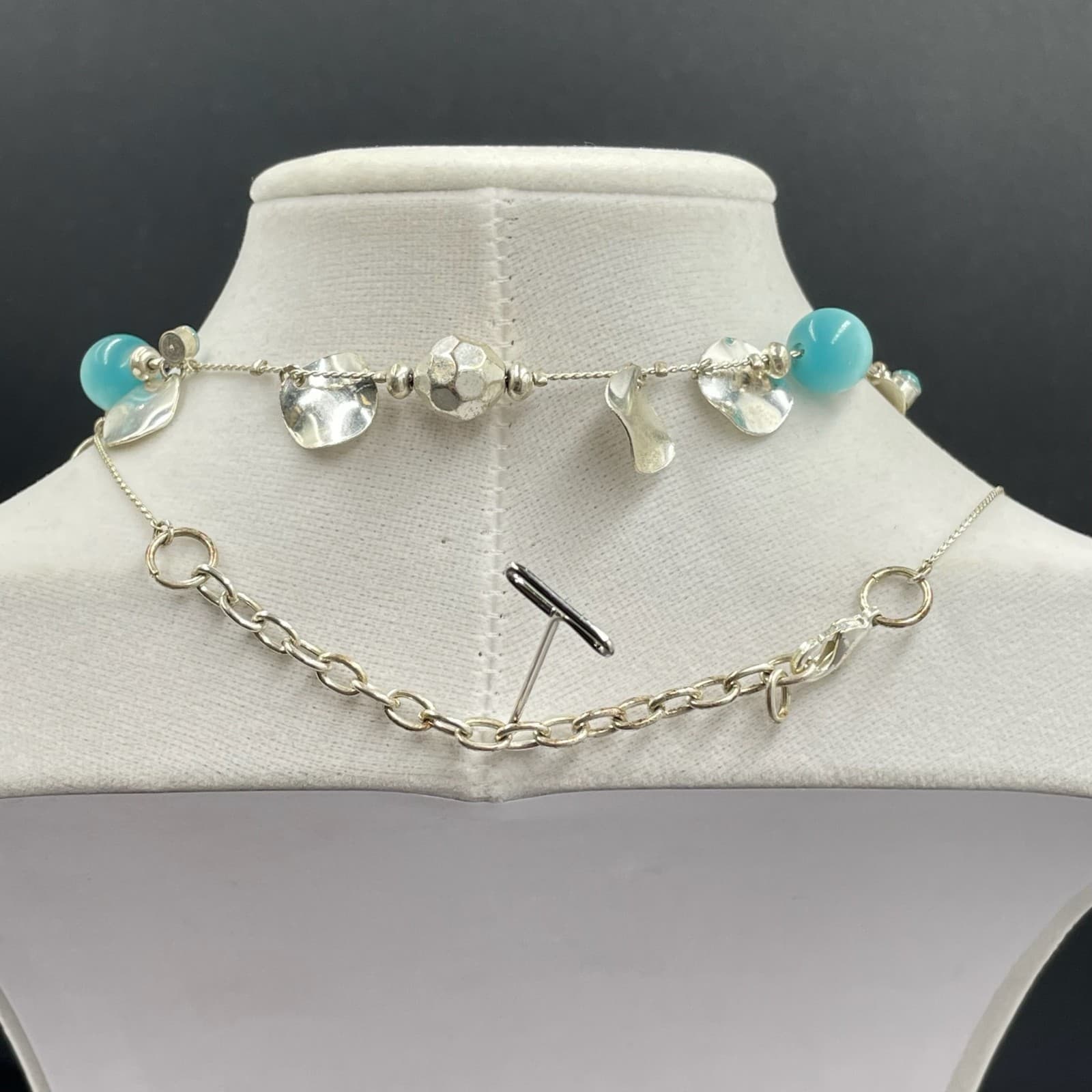 Vintage Contemporary Silver-Tone Lobster Flapper Glass Jewels Beaded Statement - Thumbnail 12