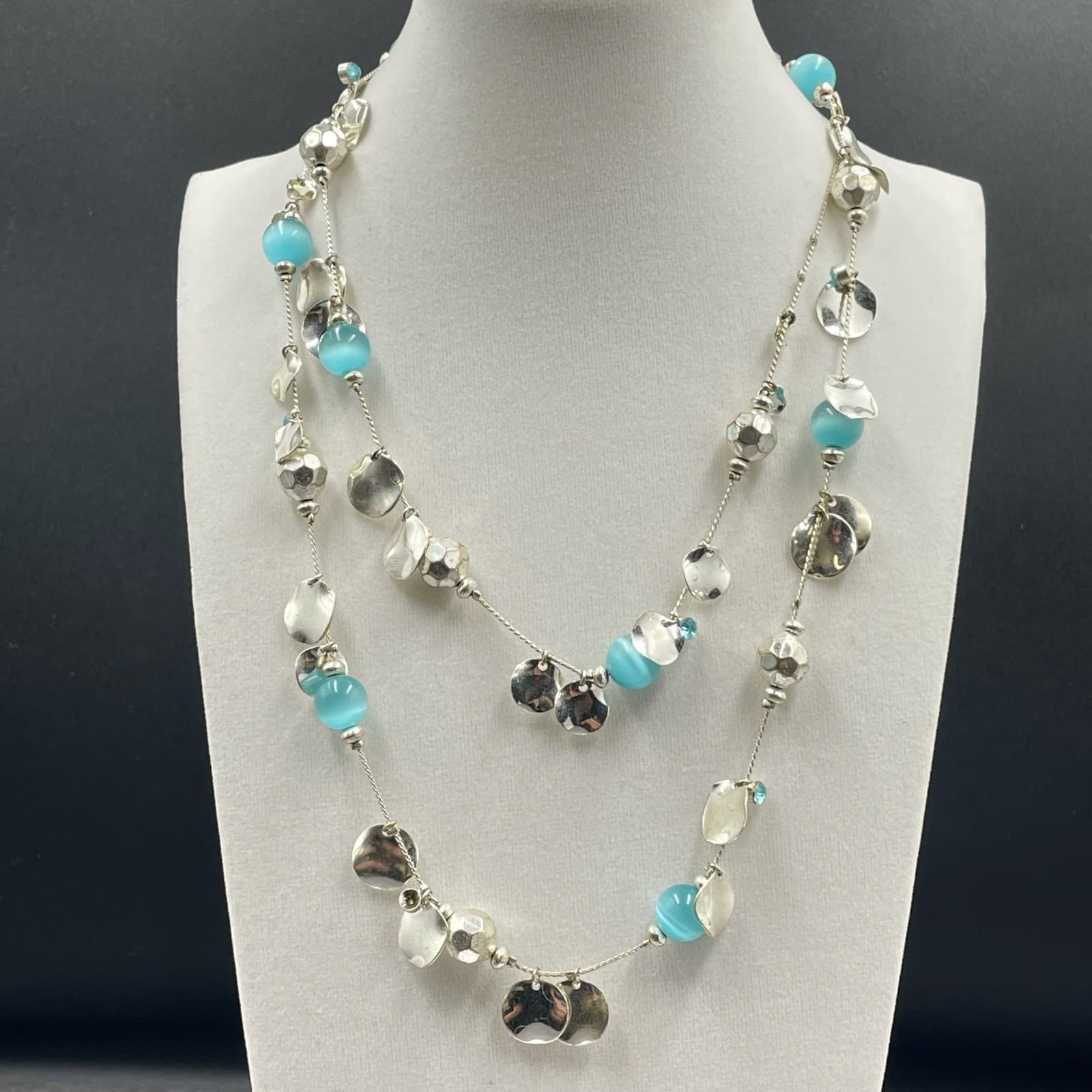 Vintage Contemporary Silver-Tone Lobster Flapper Glass Jewels Beaded Statement - Image 1