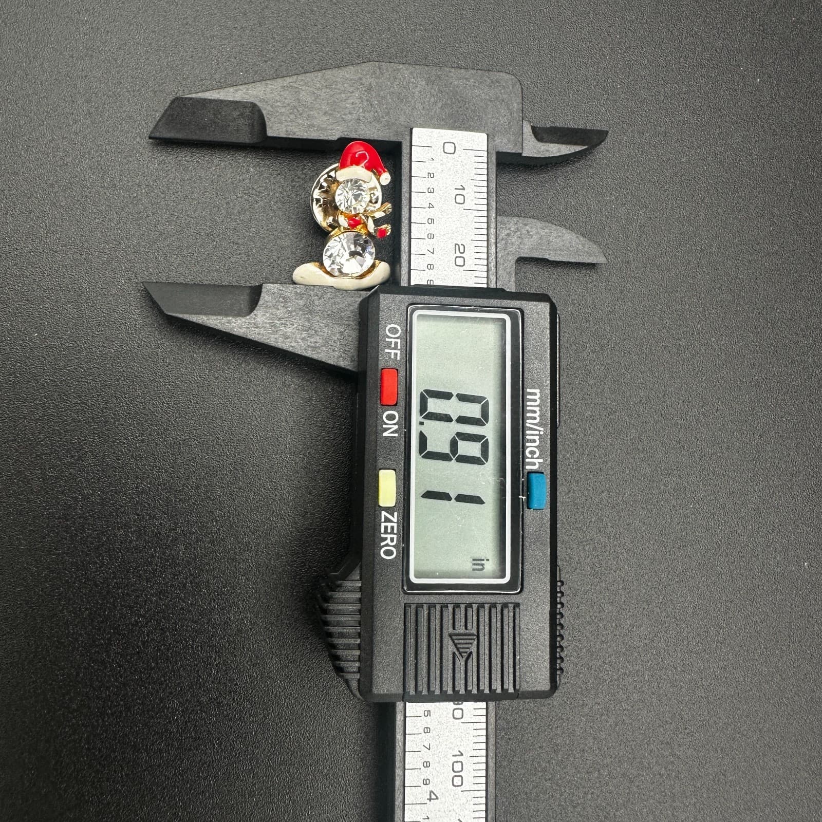 Vintage Snowman Rhinestone Brooch – Holiday Christmas Pin - Image 1