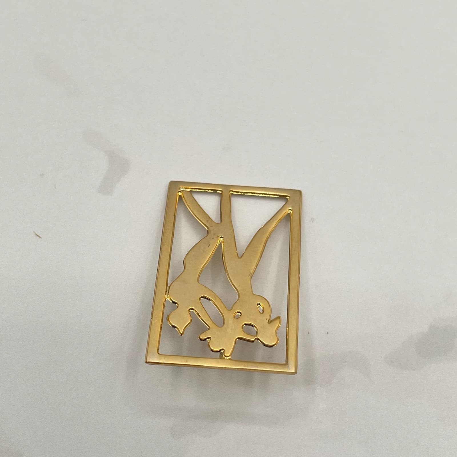 Vintage Gold Tone Figural Dancer Brooch Lapel Pin Modernist Geometric Art Deco - Thumbnail 6