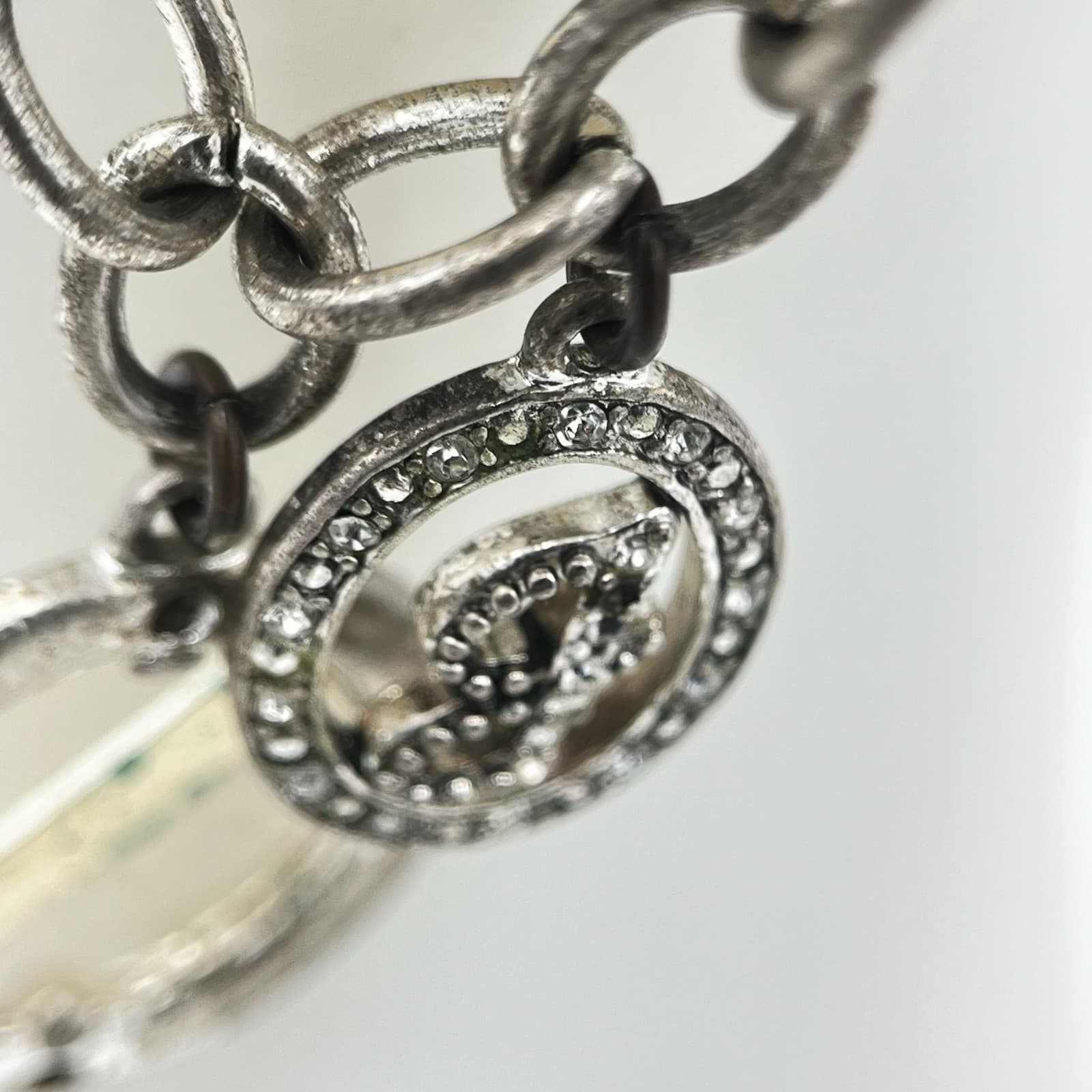 Vintage Vintage-Style Chunky Silver & Gold Tone Chain Charm Bracelet - Thumbnail 5