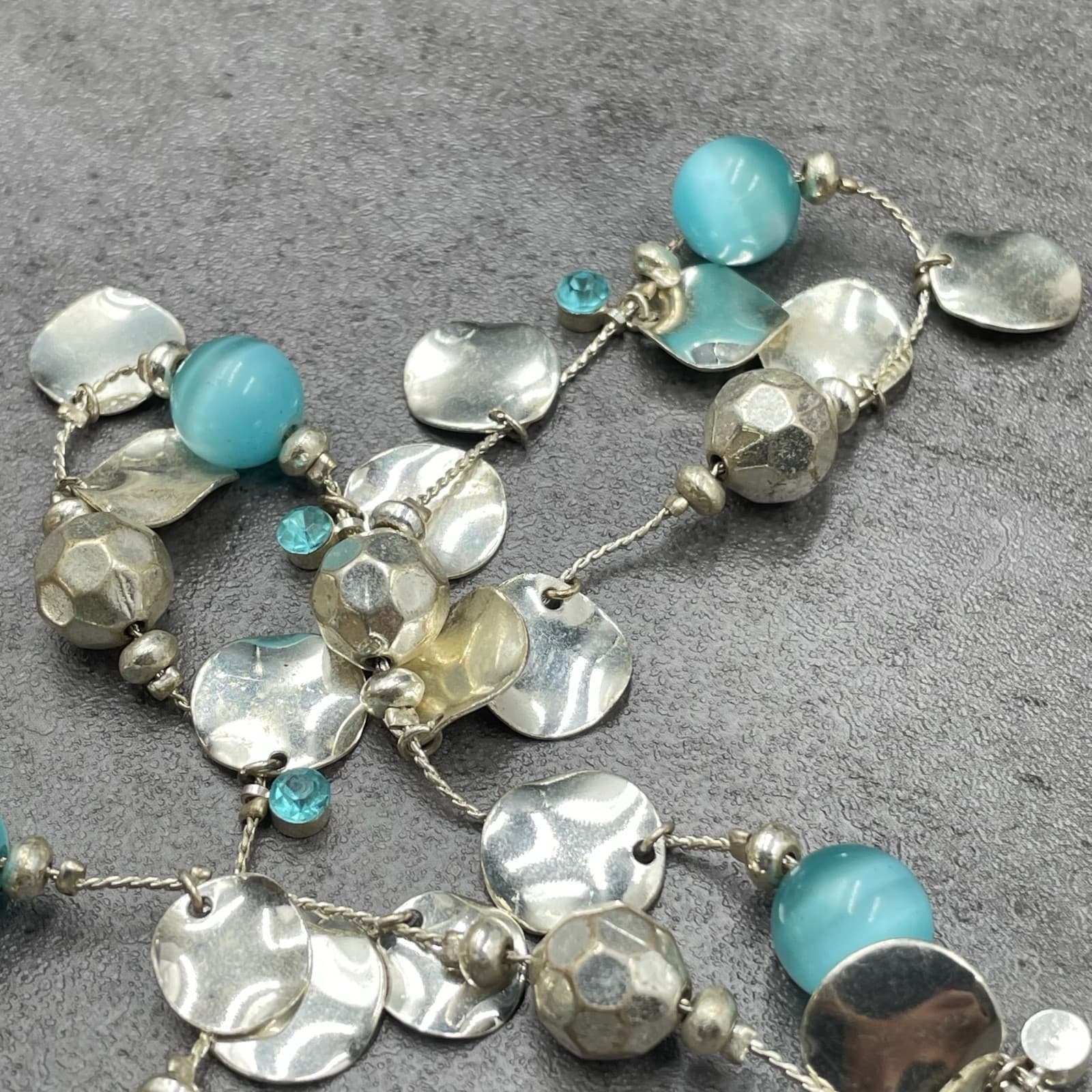 Vintage Contemporary Silver-Tone Lobster Flapper Glass Jewels Beaded Statement - Thumbnail 6