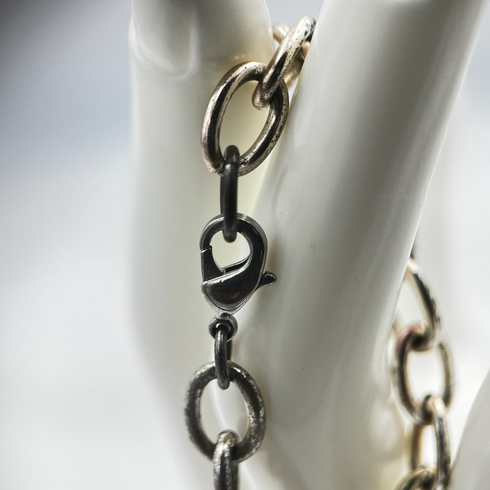 Vintage Vintage-Style Chunky Silver & Gold Tone Chain Charm Bracelet - Thumbnail 3