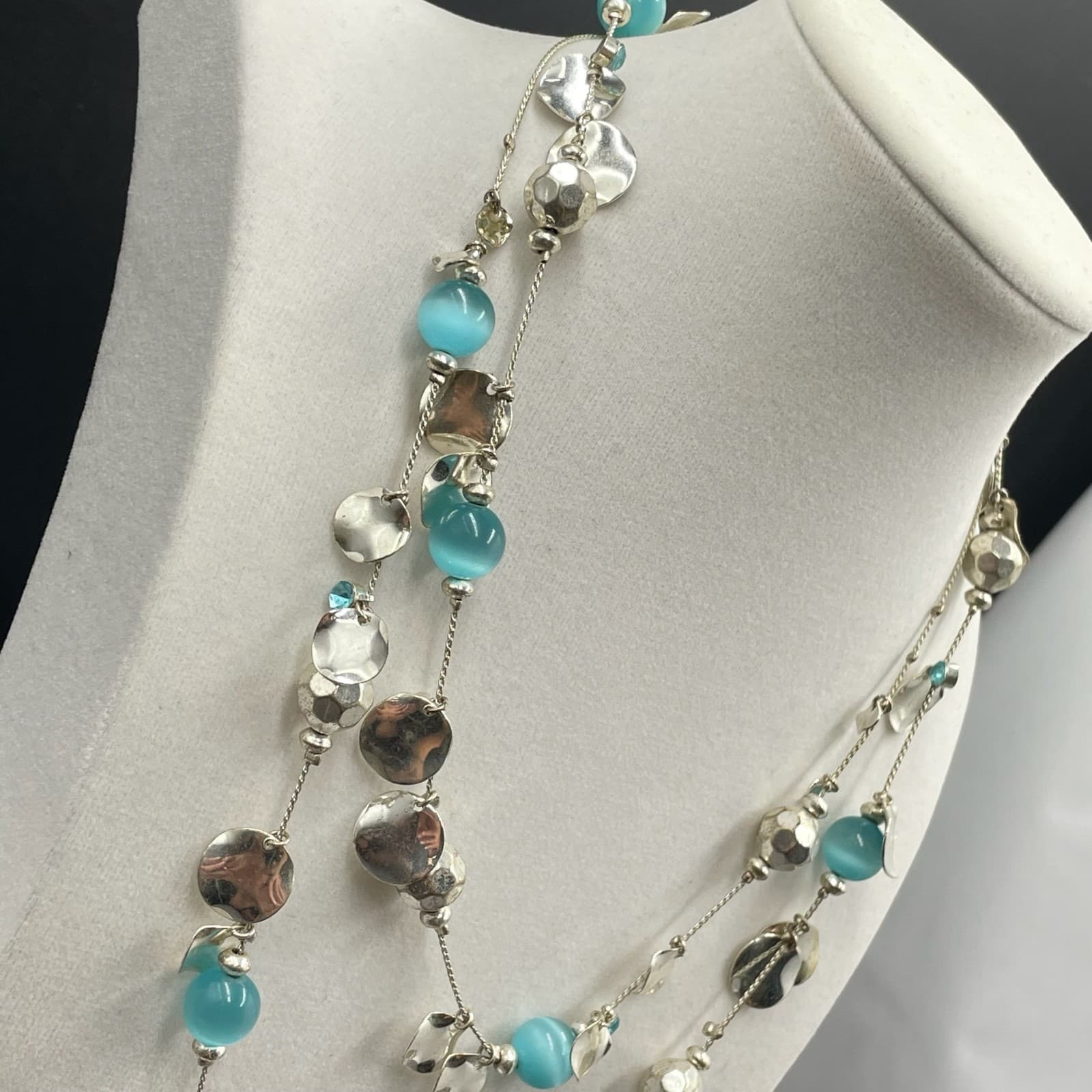 Vintage Contemporary Silver-Tone Lobster Flapper Glass Jewels Beaded Statement - Thumbnail 7