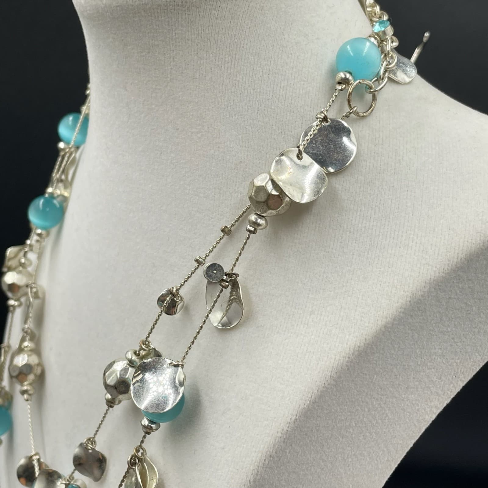 Vintage Contemporary Silver-Tone Lobster Flapper Glass Jewels Beaded Statement - Thumbnail 11