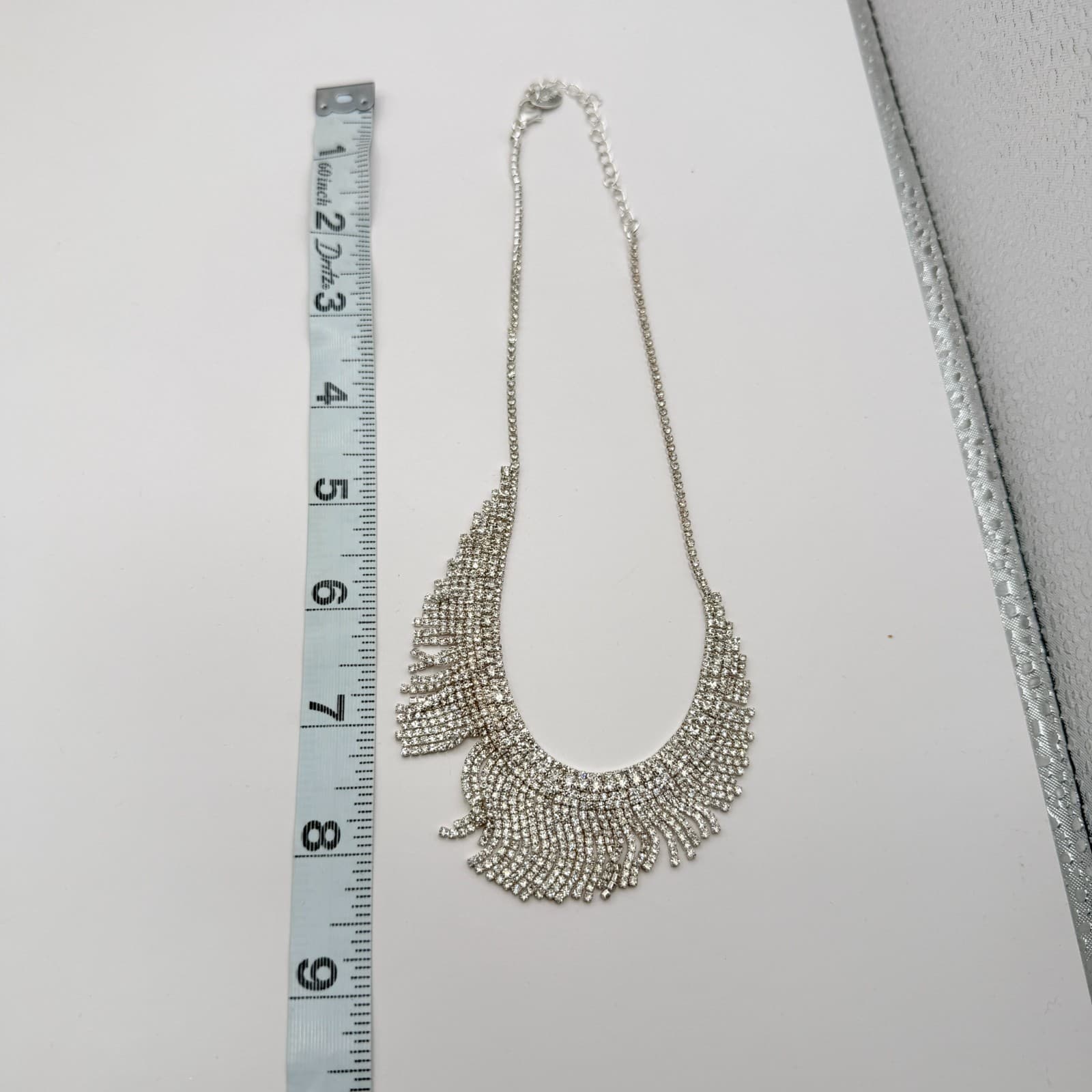 Vintage Y2K Silver Tone Bib Necklace Statement Retro Women's Classic Jewelry - Thumbnail 10