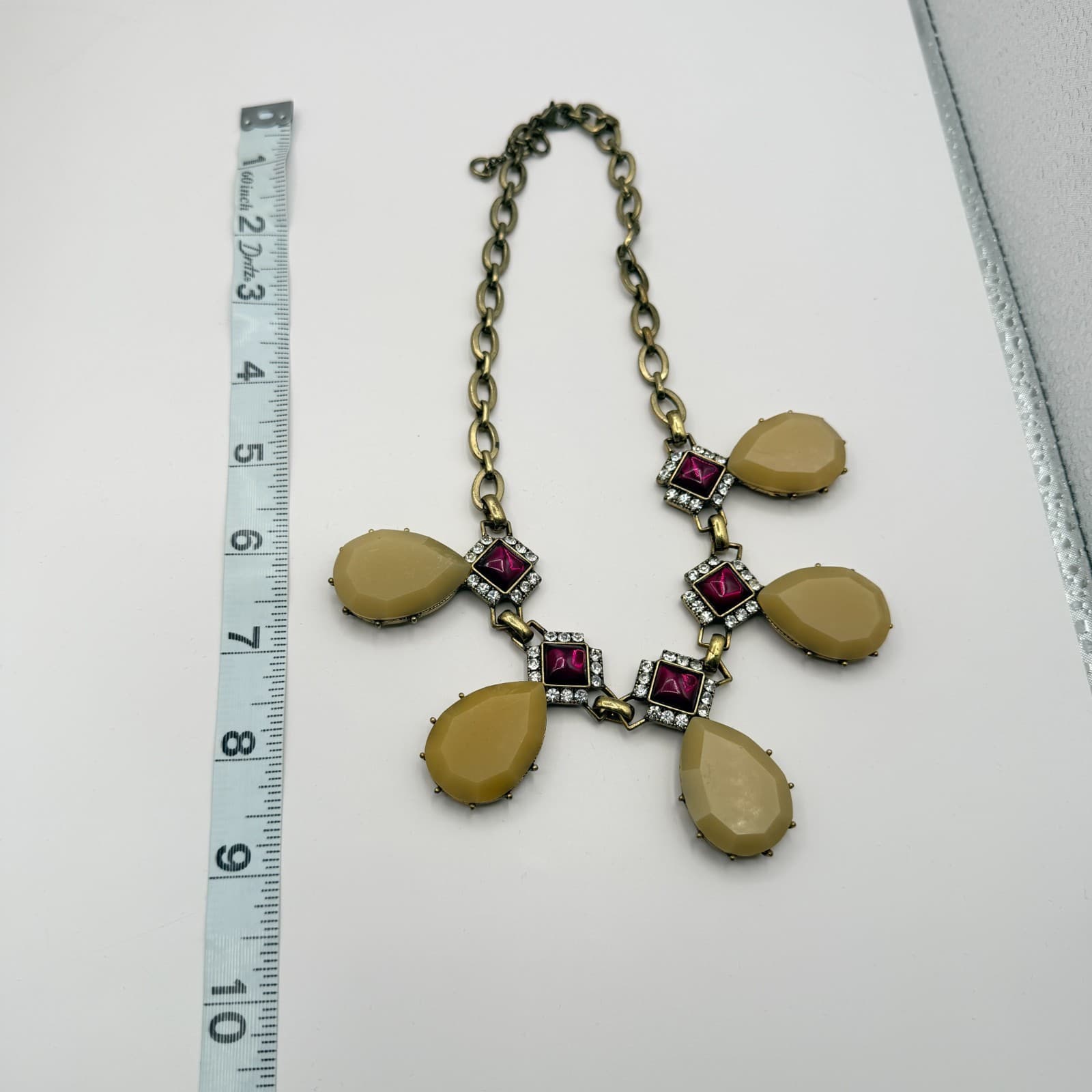 Vintage 80s Style Chunky Collar Necklace Rhinestone Halo Embellishments Jewelry - Thumbnail 9