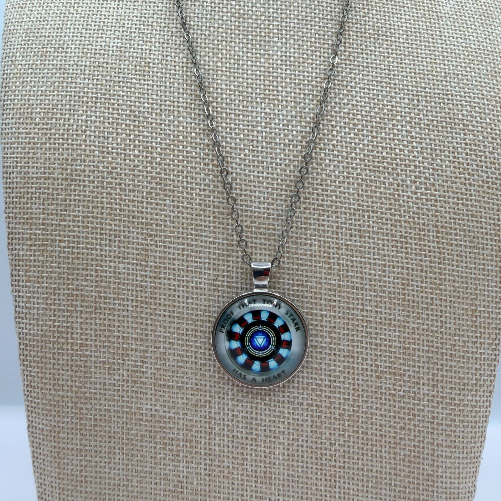 VTG 90s Proof That Tony Stark Has A Heart Iron Man Arc Pendant Necklace Jewelry - Thumbnail 2