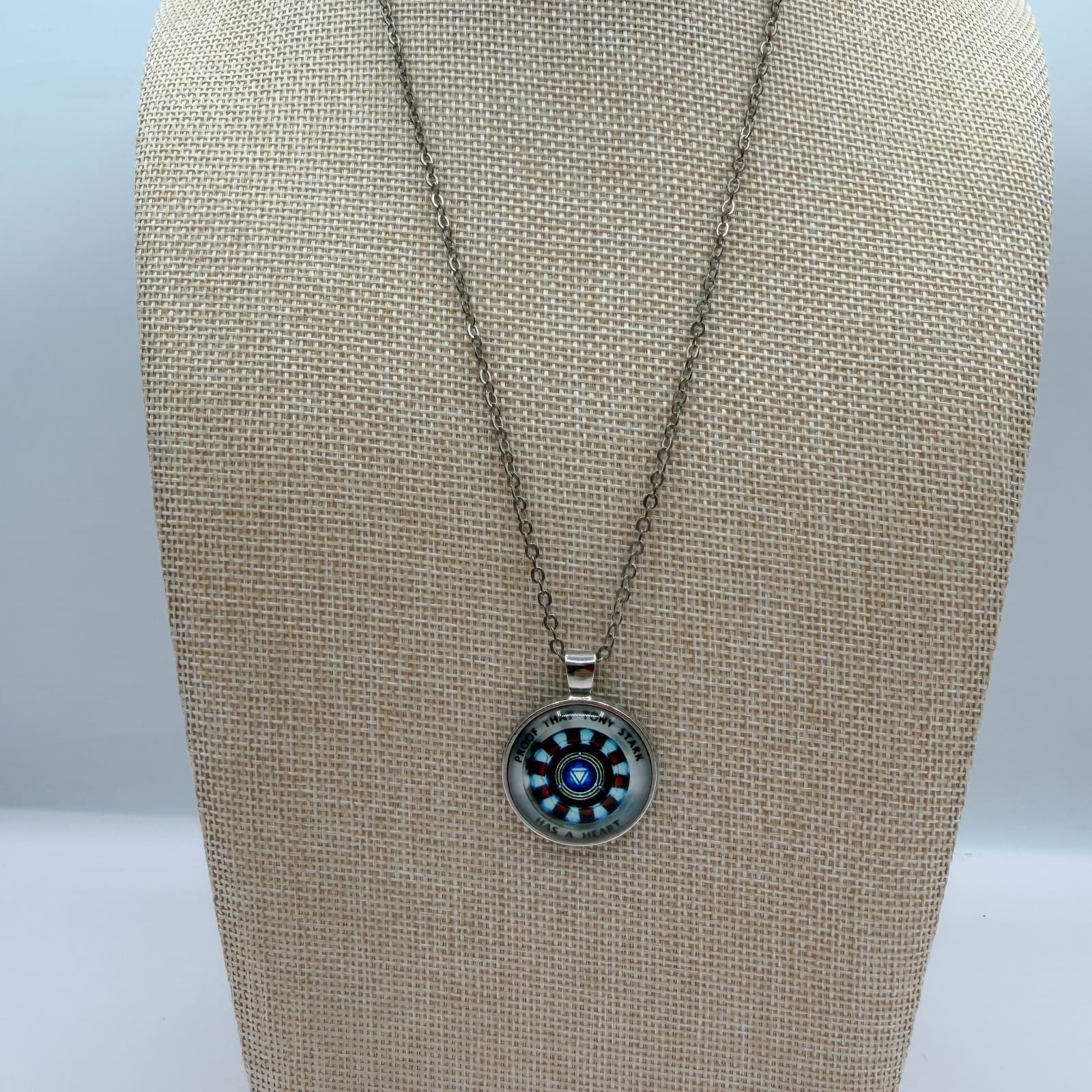 VTG 90s Proof That Tony Stark Has A Heart Iron Man Arc Pendant Necklace Jewelry - Thumbnail 3