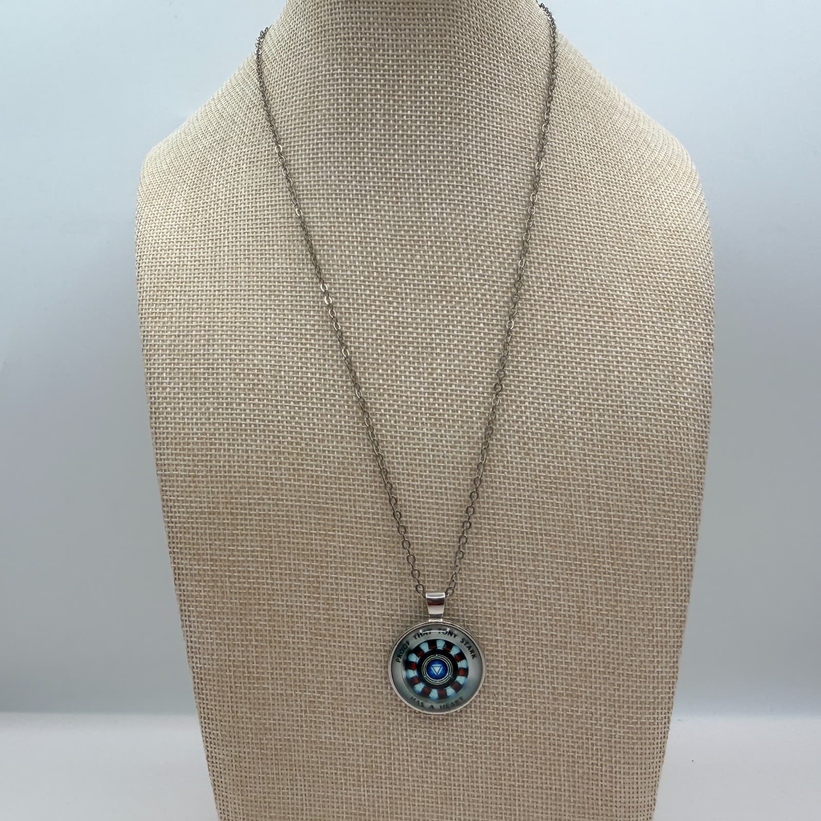 VTG 90s Proof That Tony Stark Has A Heart Iron Man Arc Pendant Necklace Jewelry - Thumbnail 5