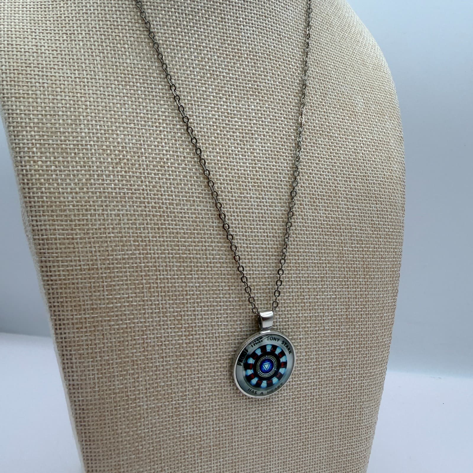 VTG 90s Proof That Tony Stark Has A Heart Iron Man Arc Pendant Necklace Jewelry - Thumbnail 6