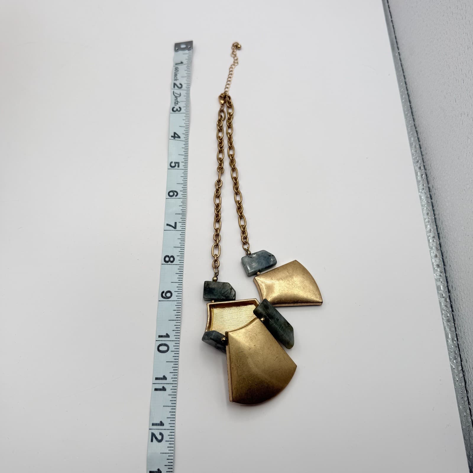 Vintage 90s Gold Tone Bib Necklace Boho Statement Women's Classic Jewelry - Thumbnail 10